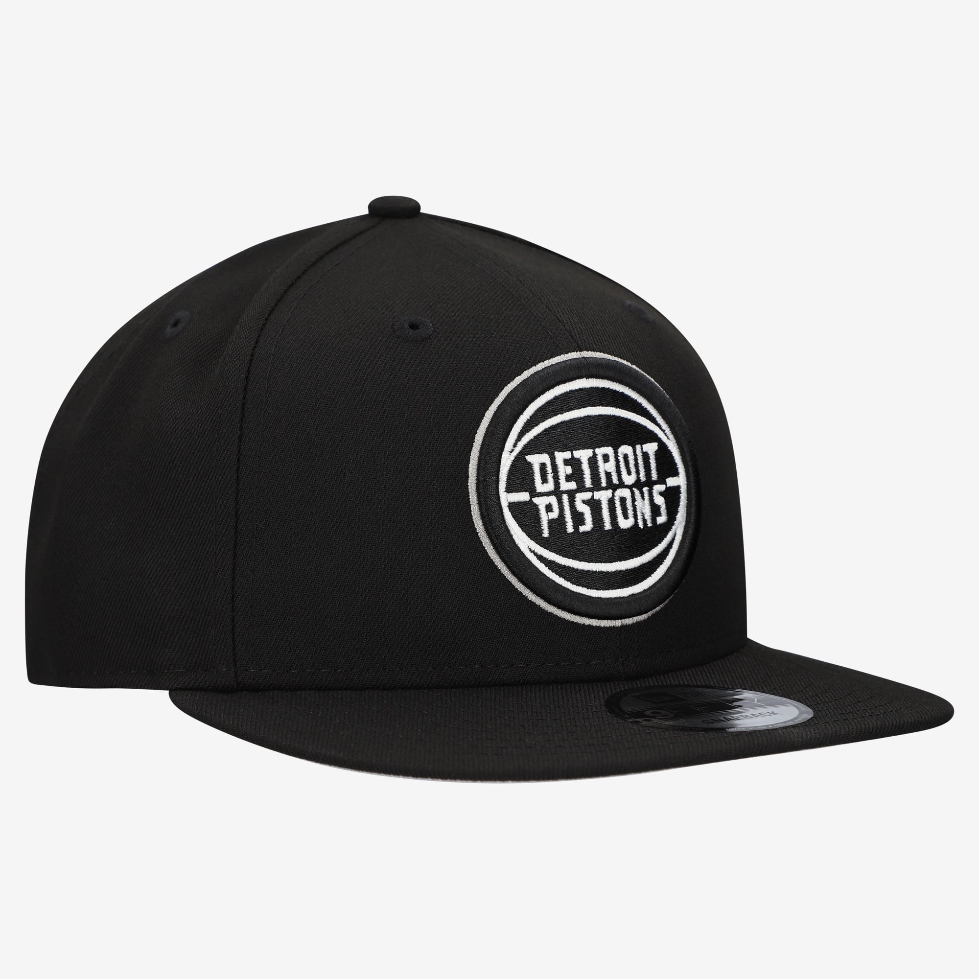 Men's New Era Black Detroit Pistons Team 9FIFTY Snapback Hat