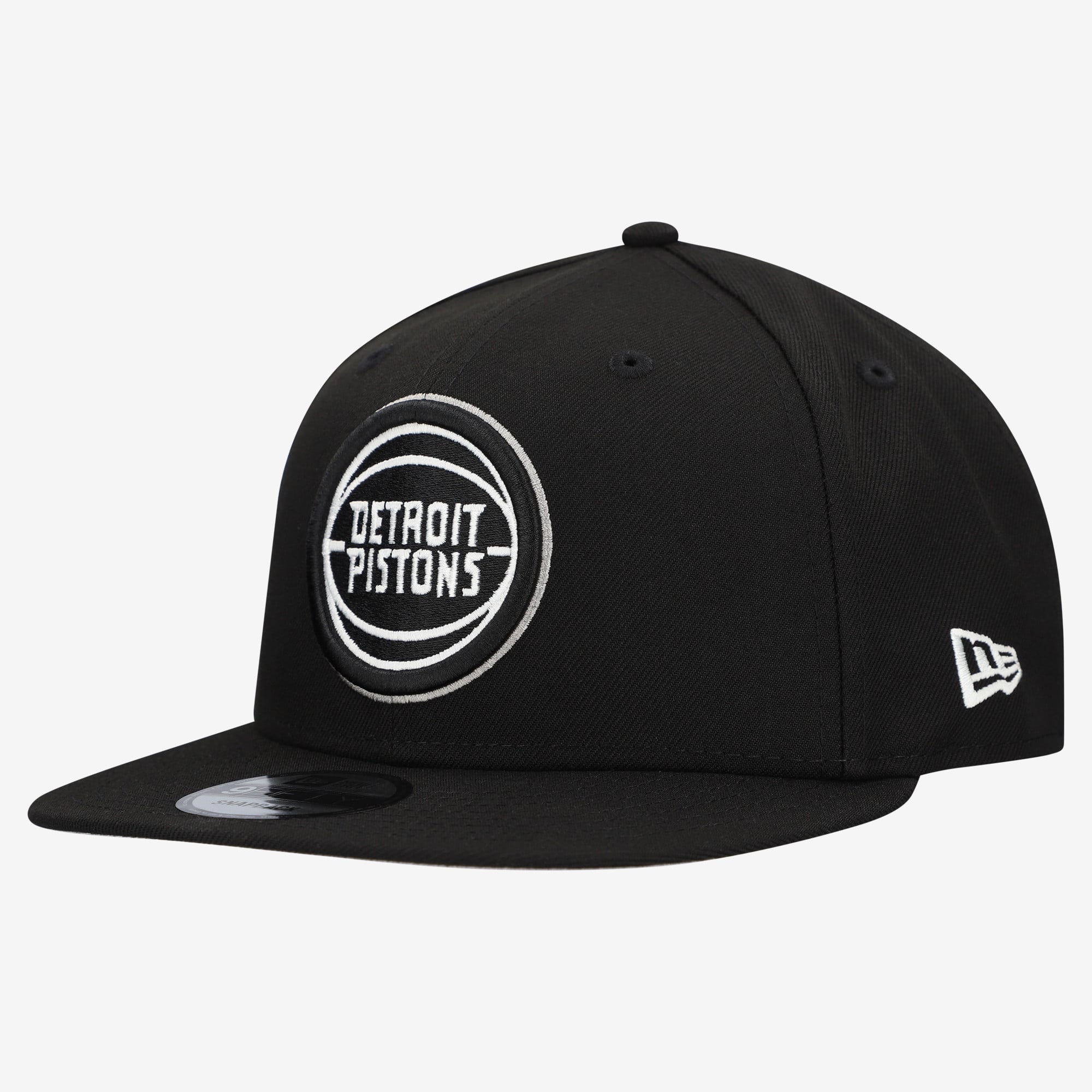 Men's New Era  Black Detroit Pistons Team 9FIFTY Snapback Hat
