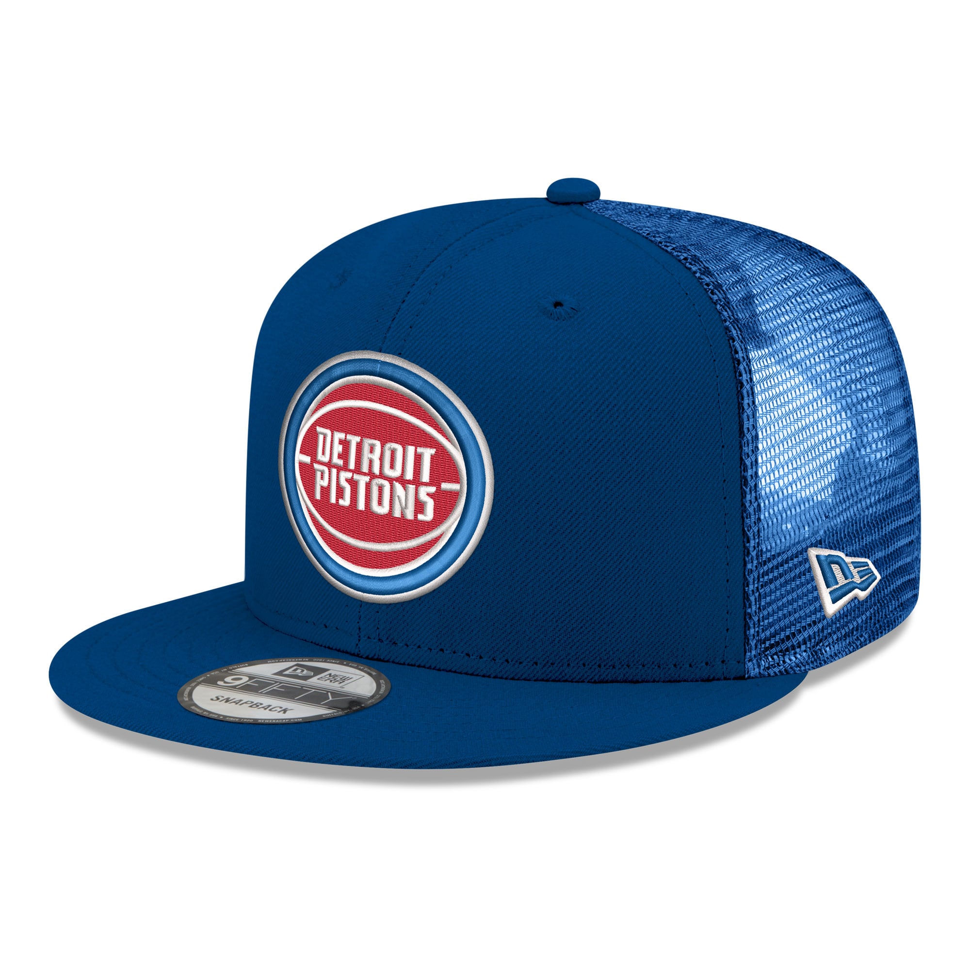 Men's Detroit Pistons New Era Blue Core Logo Meshback 9FIFTY Snapback Hat