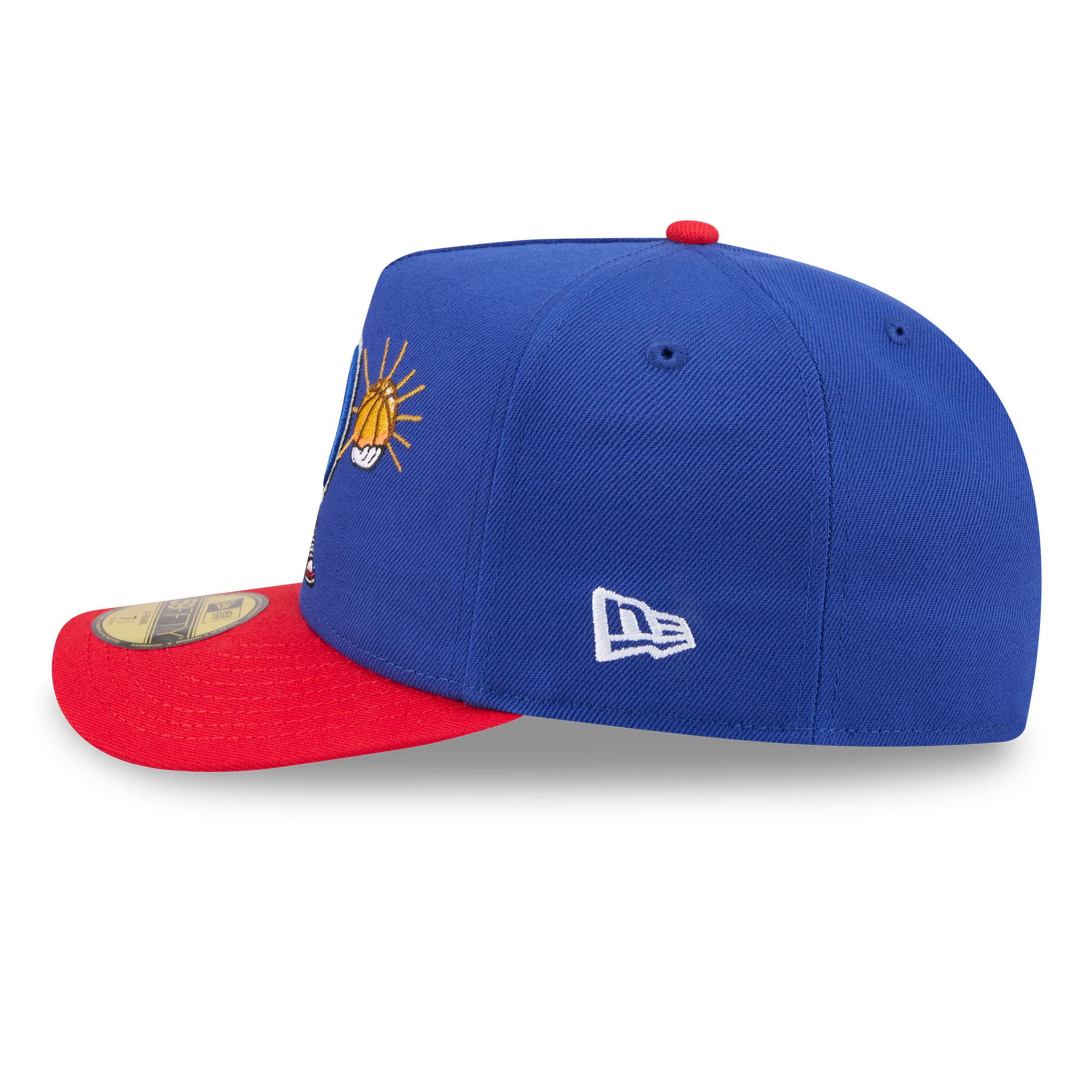 Casquette ajustée New Era 59FIFTY bleue pour homme, logo Detroit Pistons Injection Cartoon, style A-Frame