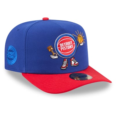  Detroit Pistons New Era Injection Cartoon Logo A-Frame 59FIFTY Fitted Hat - Blue