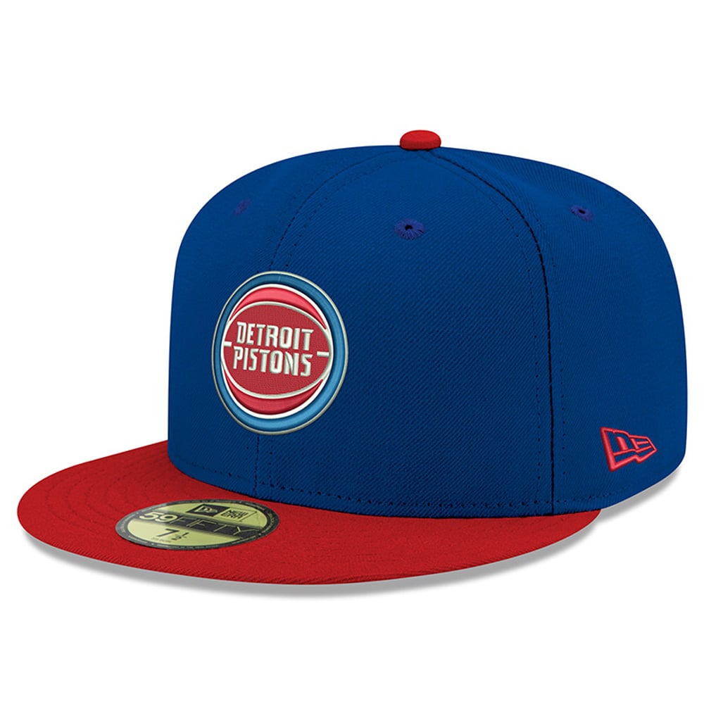 Men's Detroit Pistons New Era Blue Official Team Color 2Tone 59FIFTY Fitted Hat