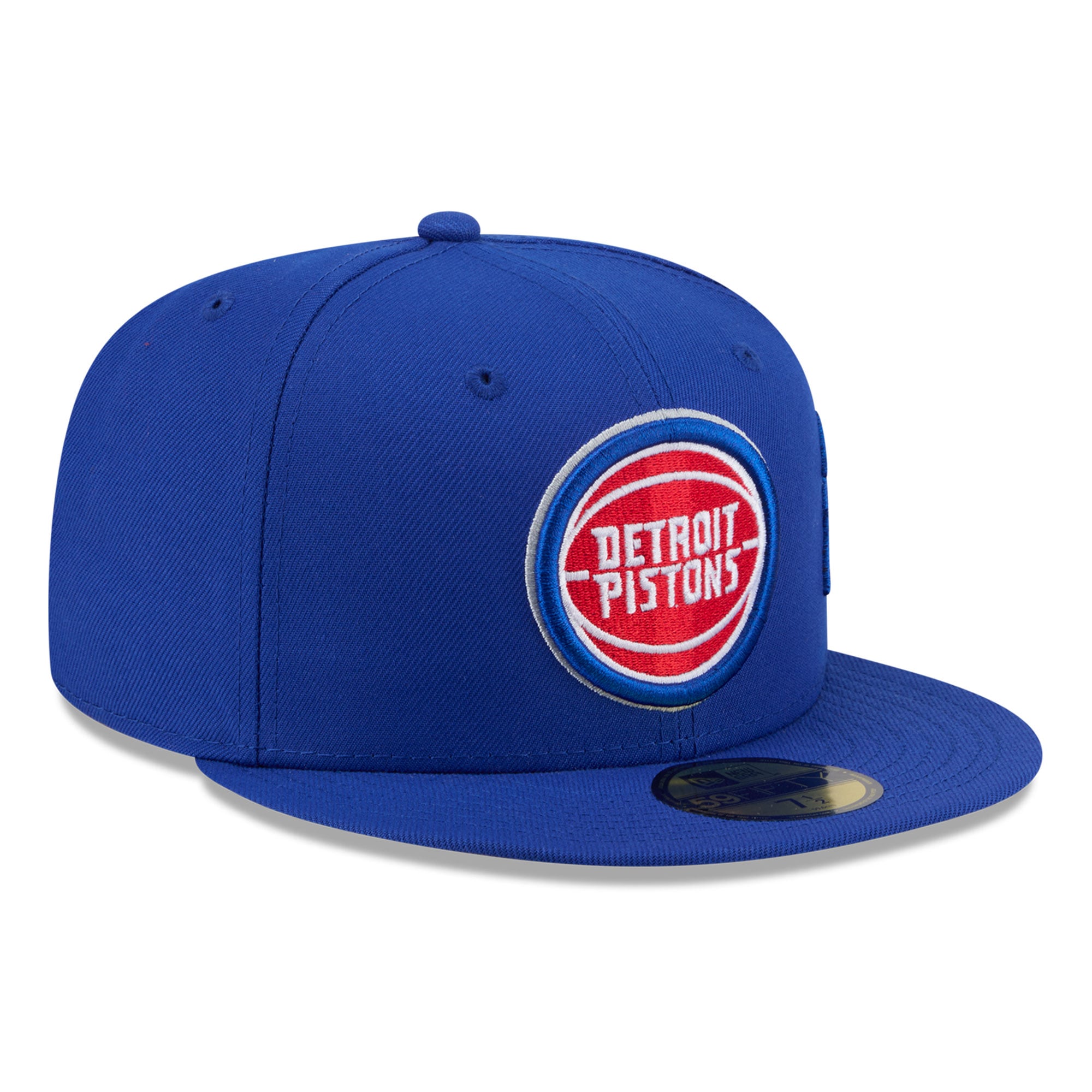 Casquette ajustée New Era 59FIFTY bleue pour homme, logo Detroit Pistons.