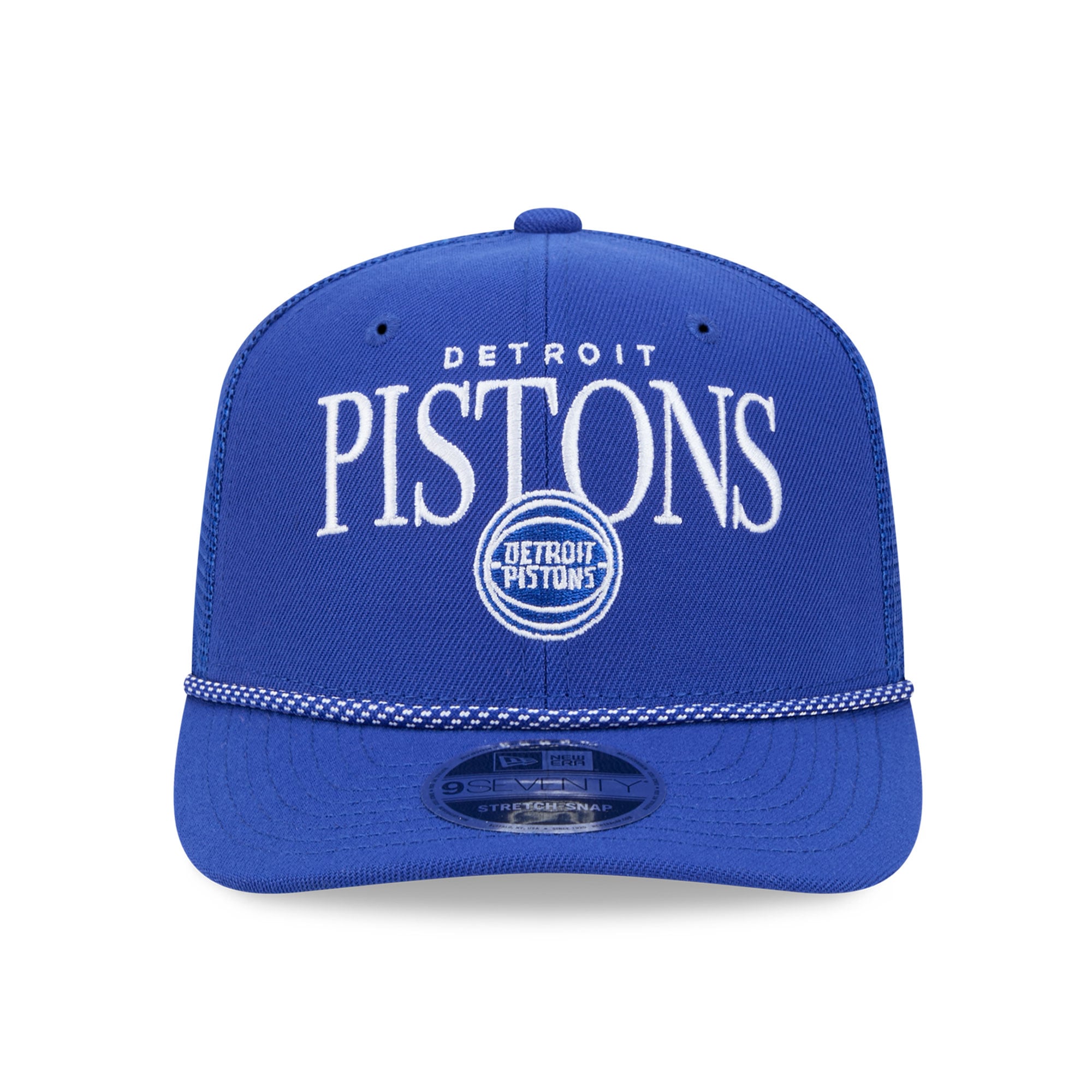 Casquette trucker ajustable New Era Detroit Pistons bleue ton sur ton 9SEVENTY pour homme
