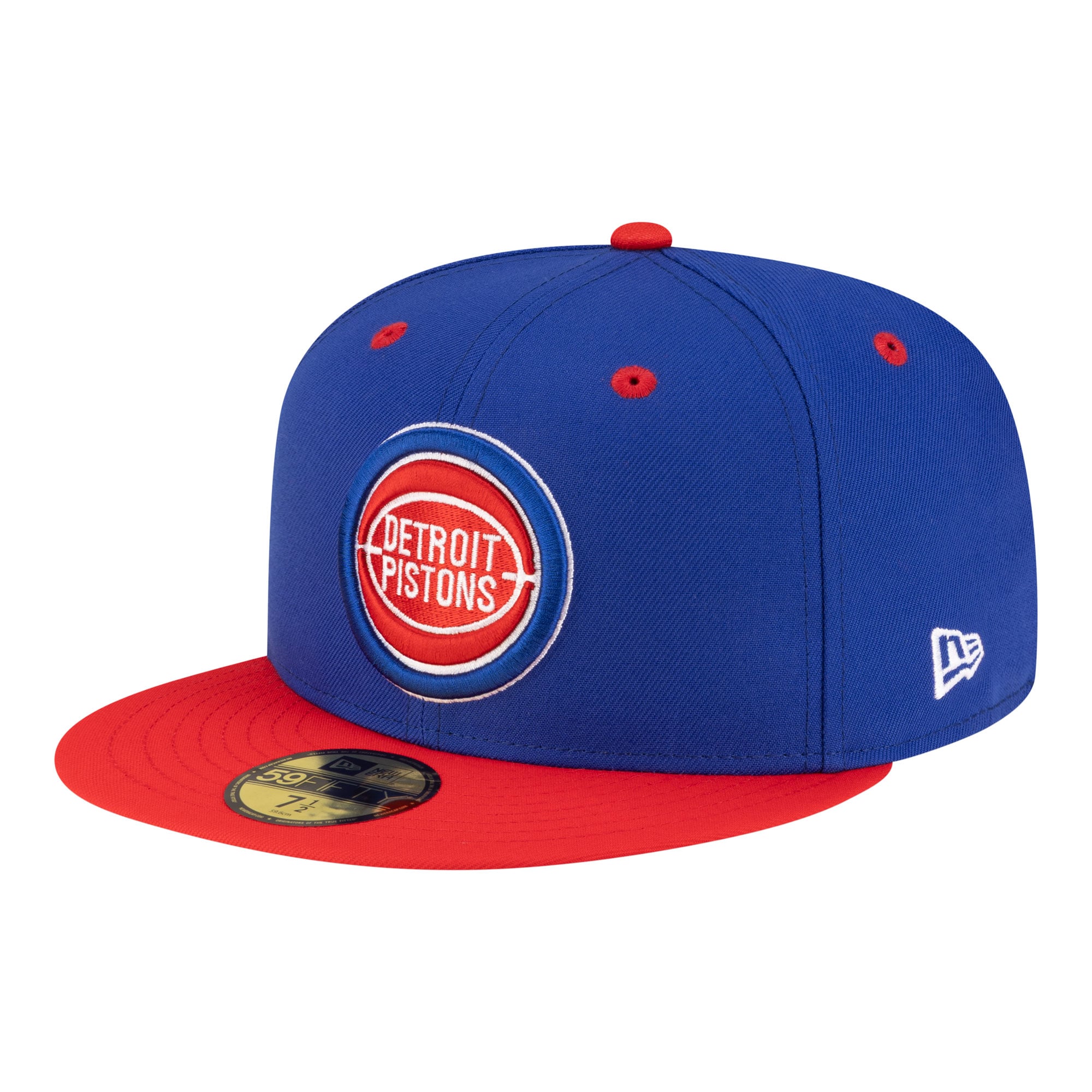 Men's Detroit Pistons New Era Blue/Red 80s Throwback 59FIFTY Fitted Hat