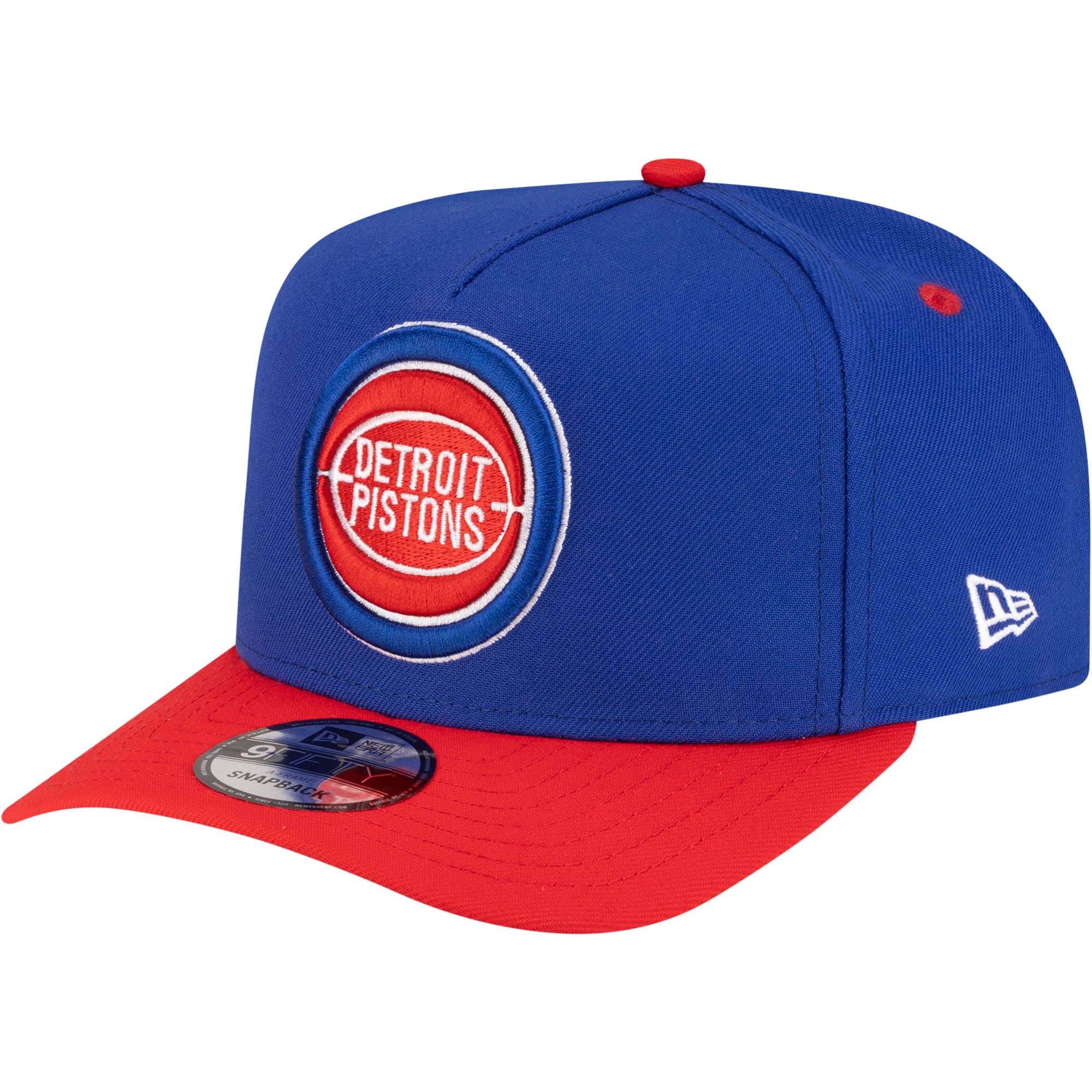 Men's Detroit Pistons New Era Blue/Red 80s Throwback A-Frame 9FIFTY Snapback Hat