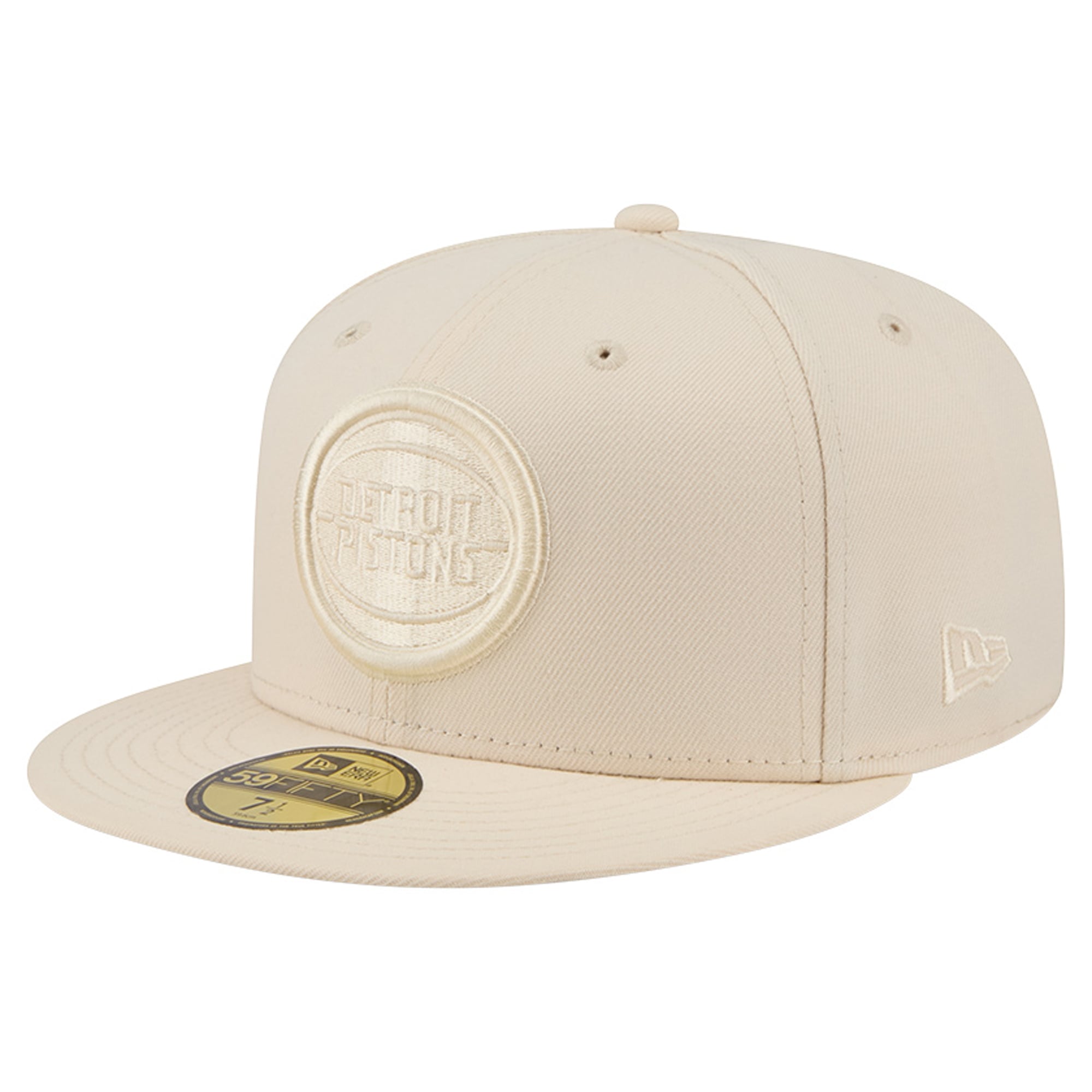 Casquette ajustée New Era 59FIFTY crème Detroit Pistons pour homme