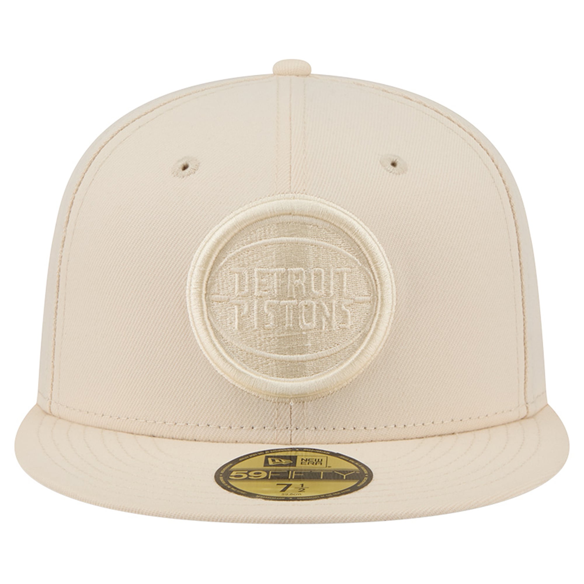 Casquette ajustée New Era 59FIFTY crème Detroit Pistons pour homme
