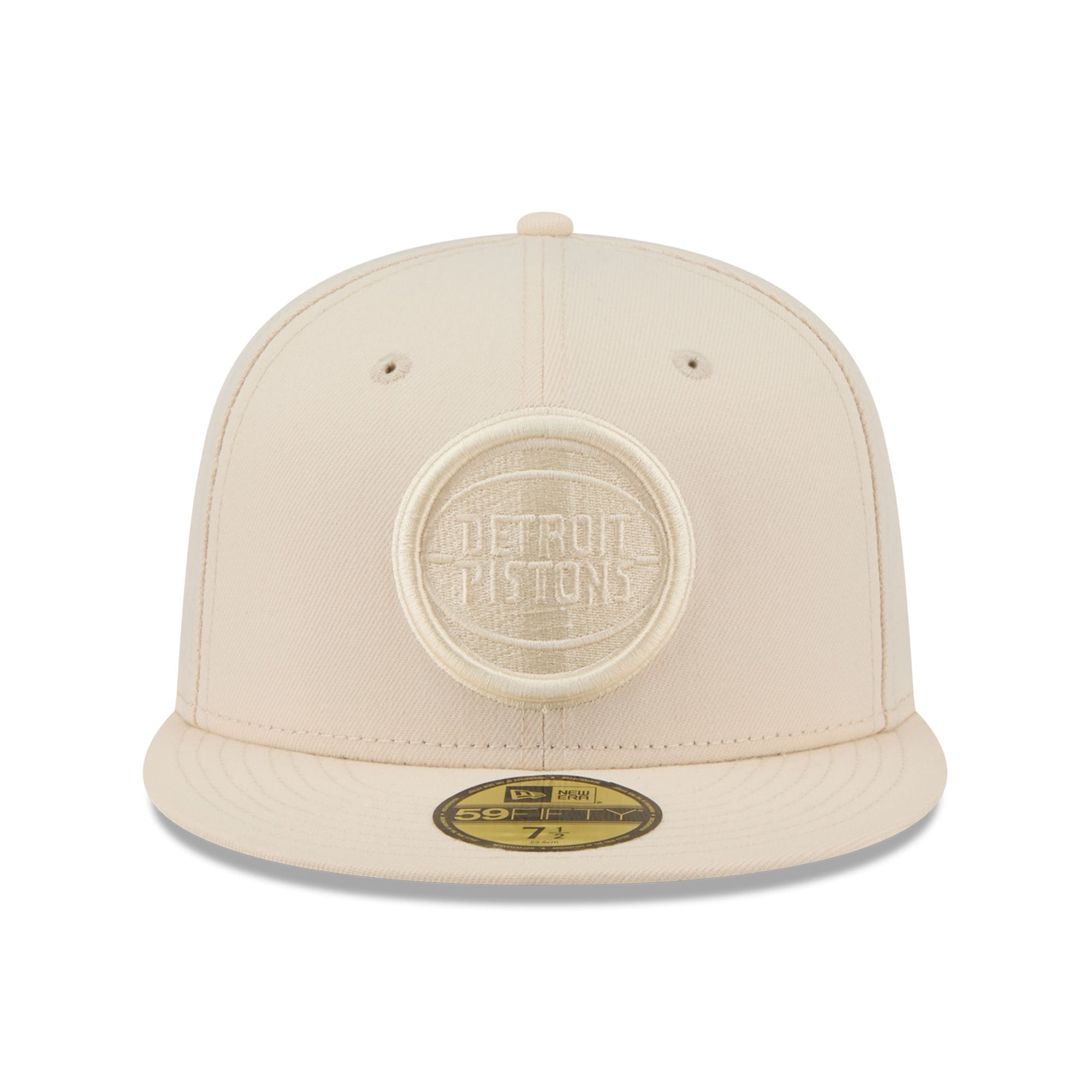 Casquette ajustée New Era 59FIFTY crème Detroit Pistons pour homme