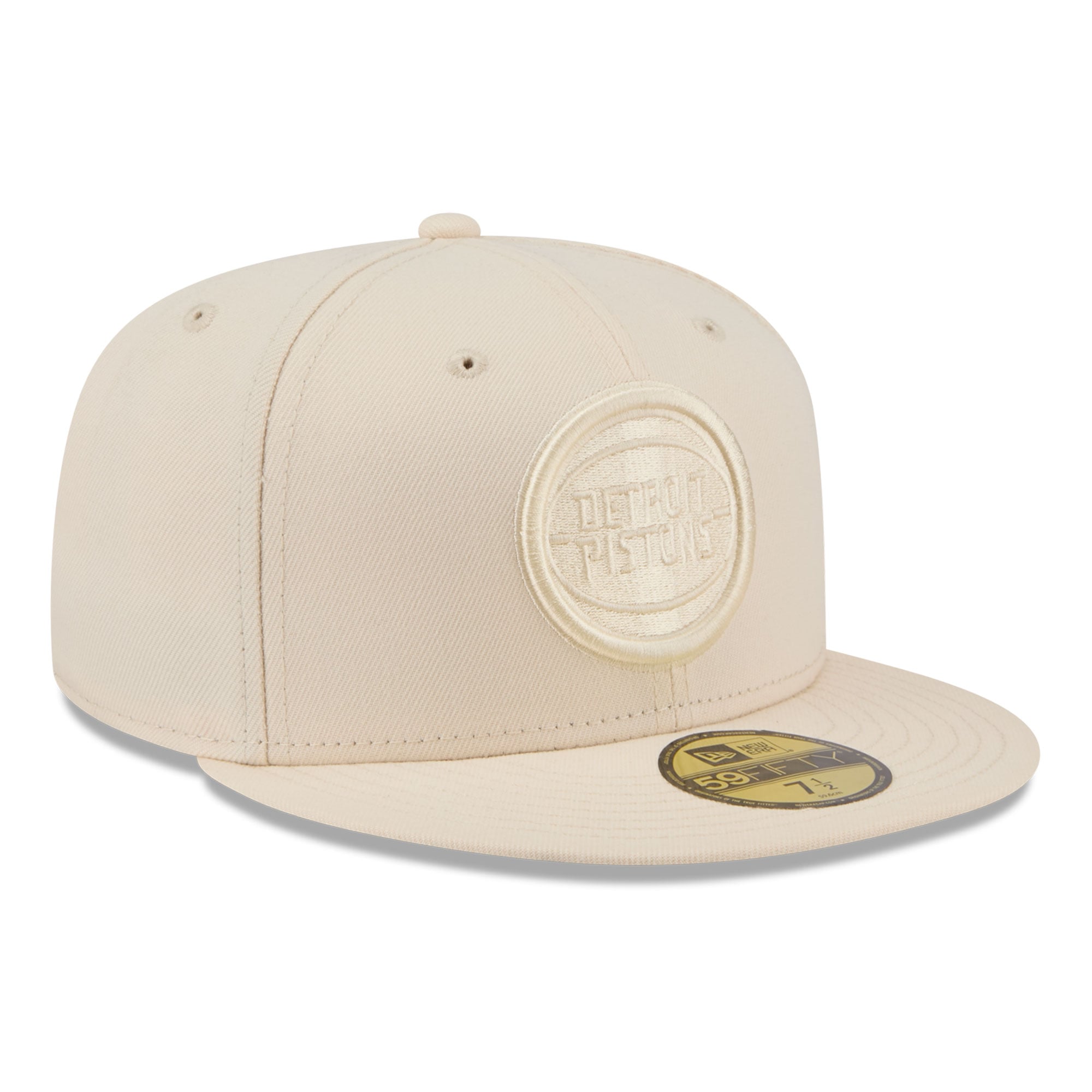 Casquette ajustée New Era 59FIFTY crème Detroit Pistons pour homme