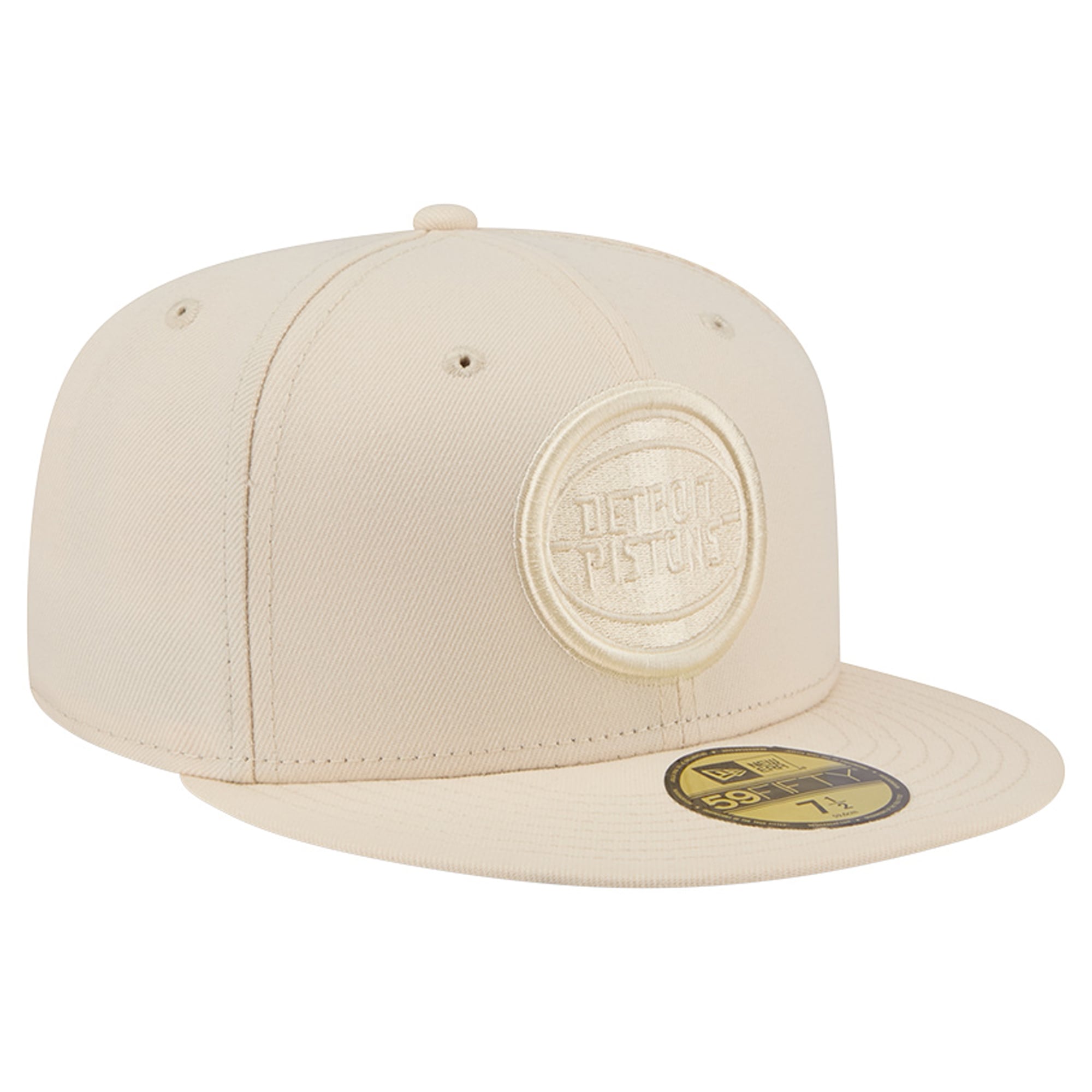 Casquette ajustée New Era 59FIFTY crème Detroit Pistons pour homme