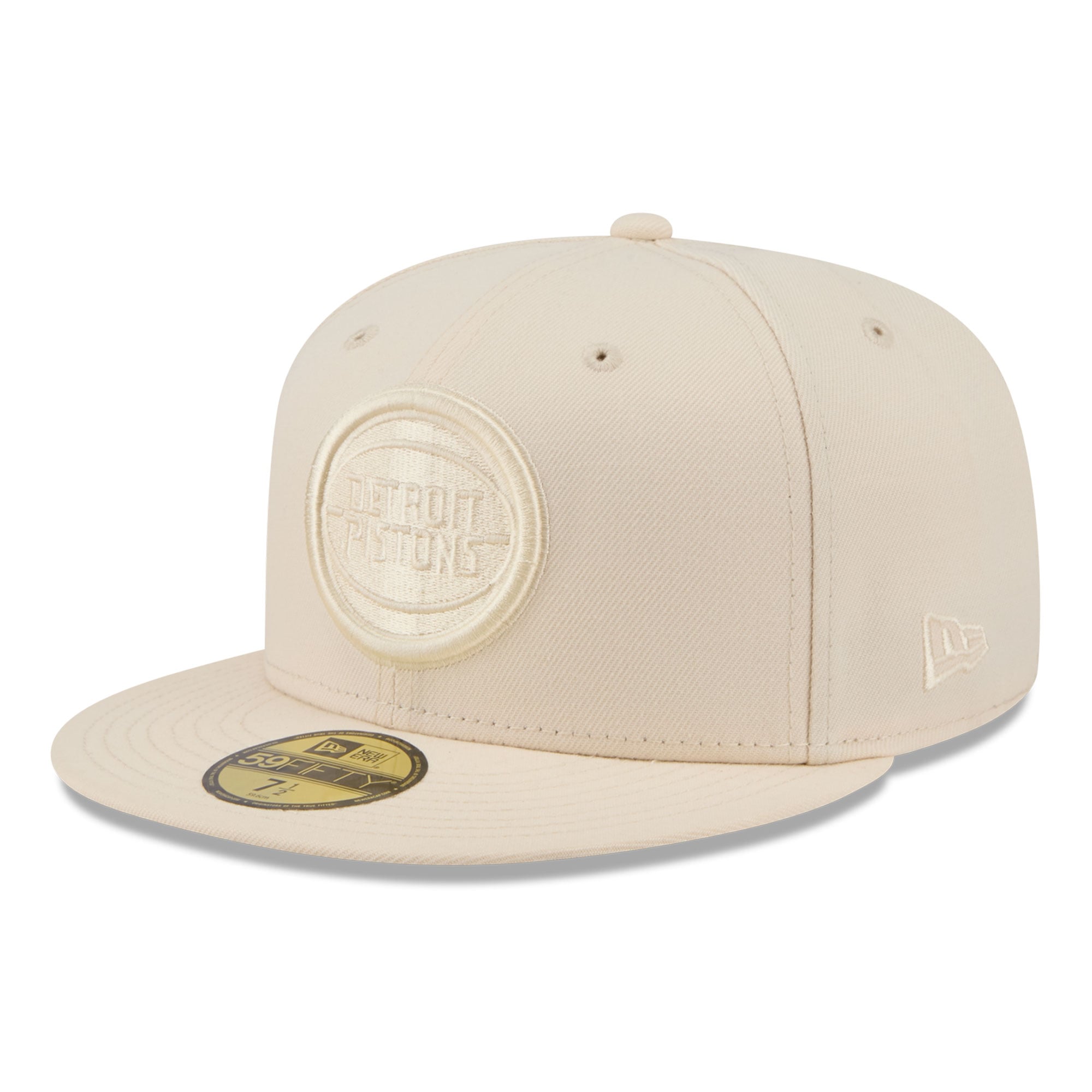 Casquette ajustée New Era 59FIFTY crème Detroit Pistons pour homme