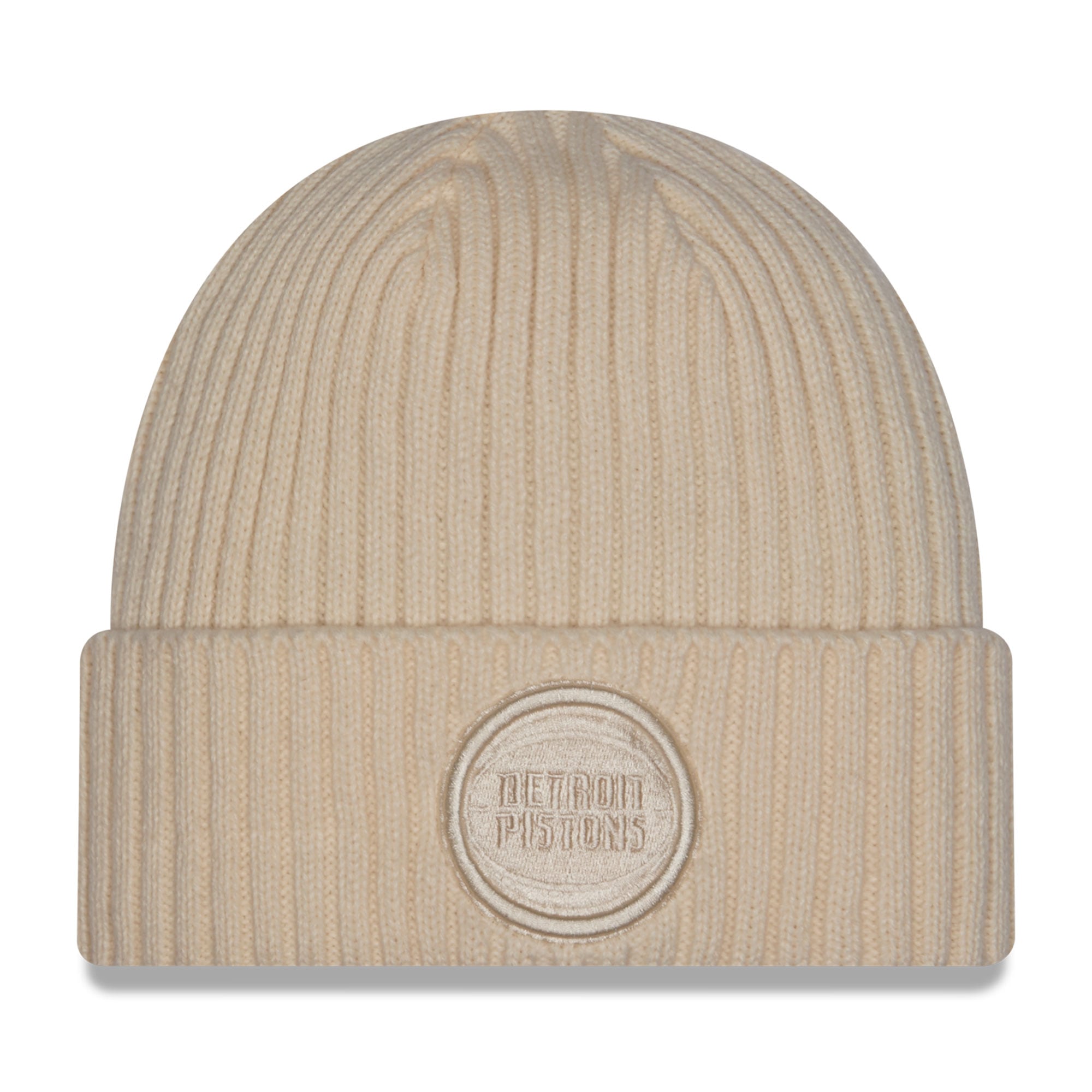 Bonnet à revers New Era crème Detroit Pistons pour homme