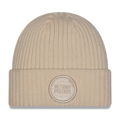Detroit Pistons New Era Color Pack Cuffed Knit Hat - Cream