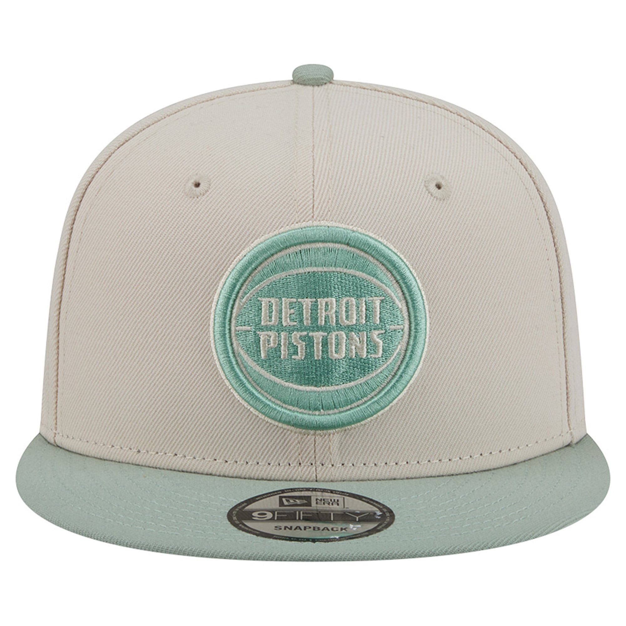 Men's New Era  Cream/Light Green Detroit Pistons Color Pack 9FIFTY Snapback Hat