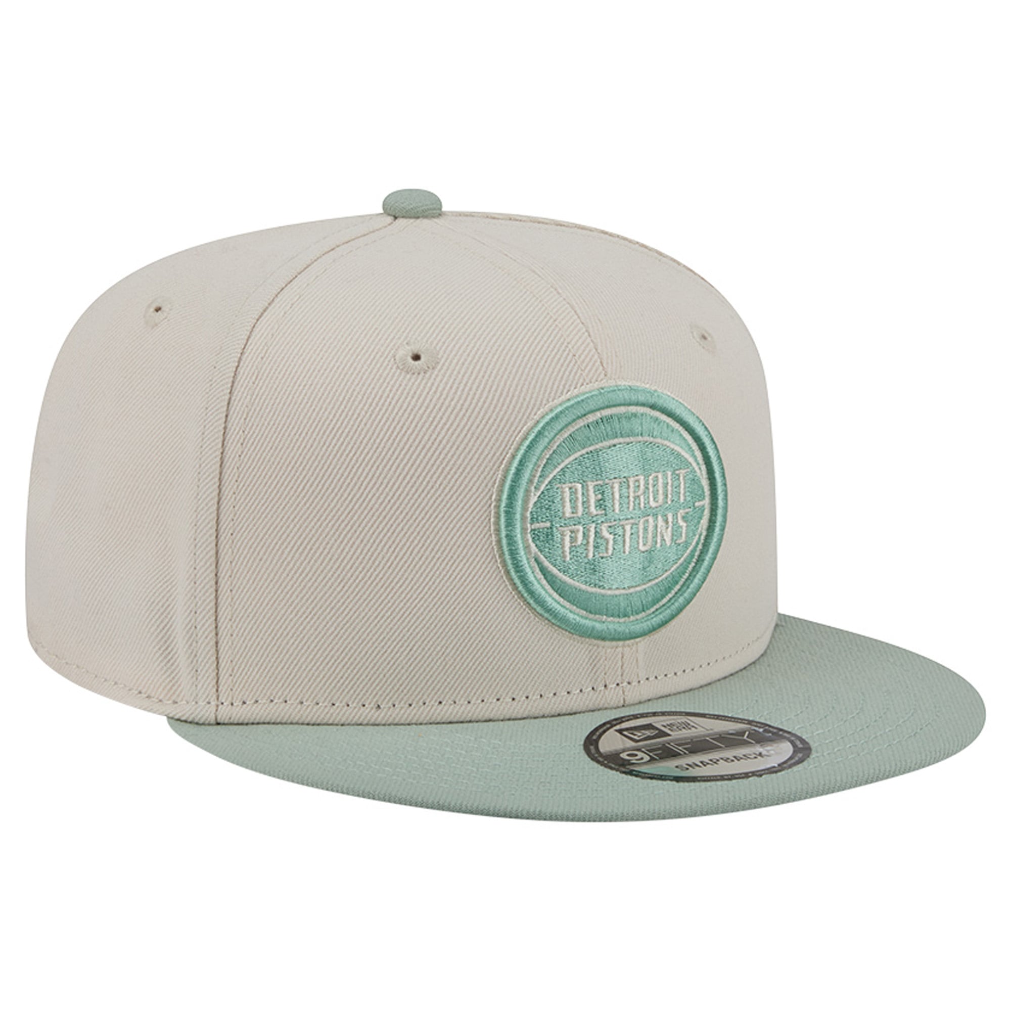 Men's New Era  Cream/Light Green Detroit Pistons Color Pack 9FIFTY Snapback Hat