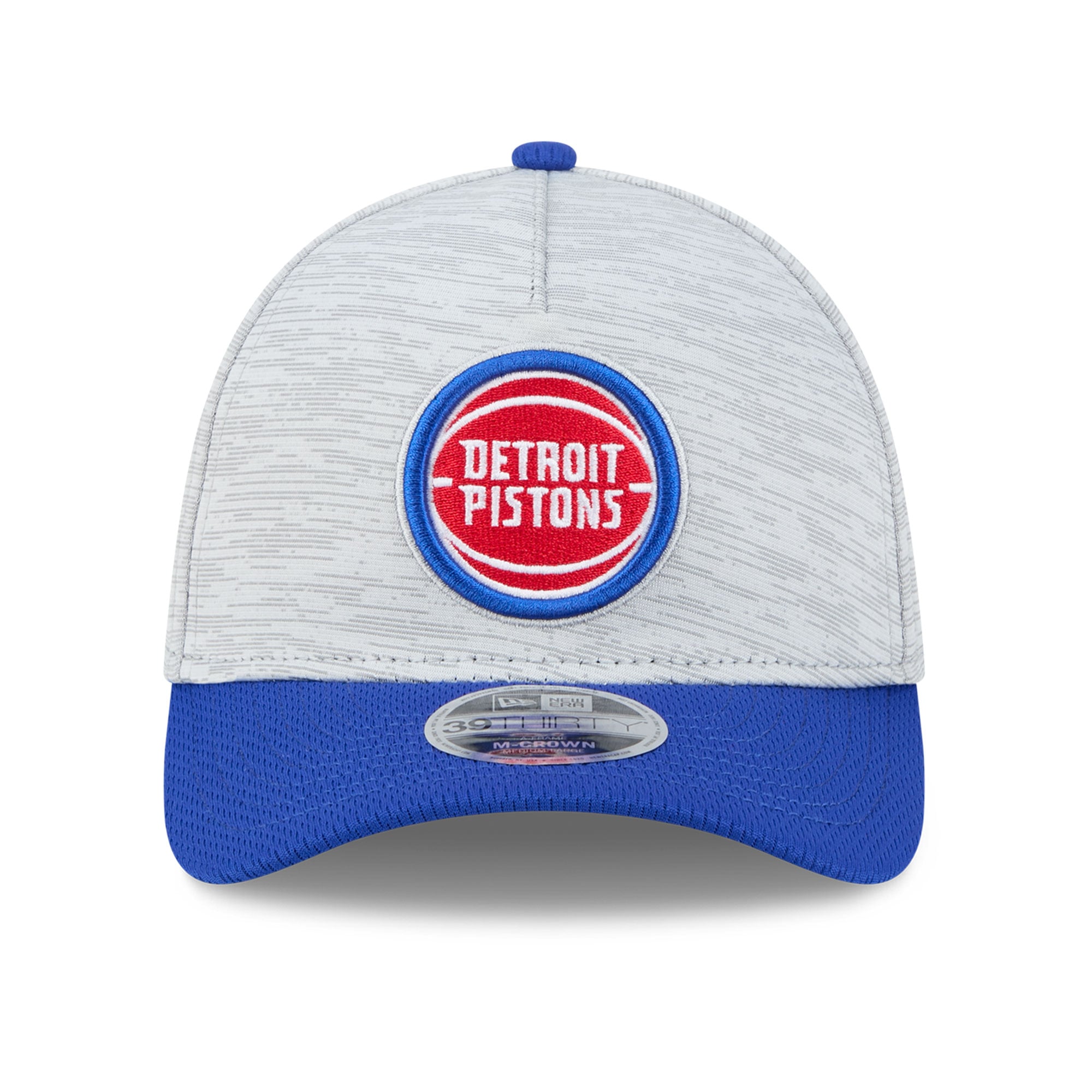 Men's New Era  Gray Detroit Pistons 39THIRTY M-Crown Tech Stretch Hat