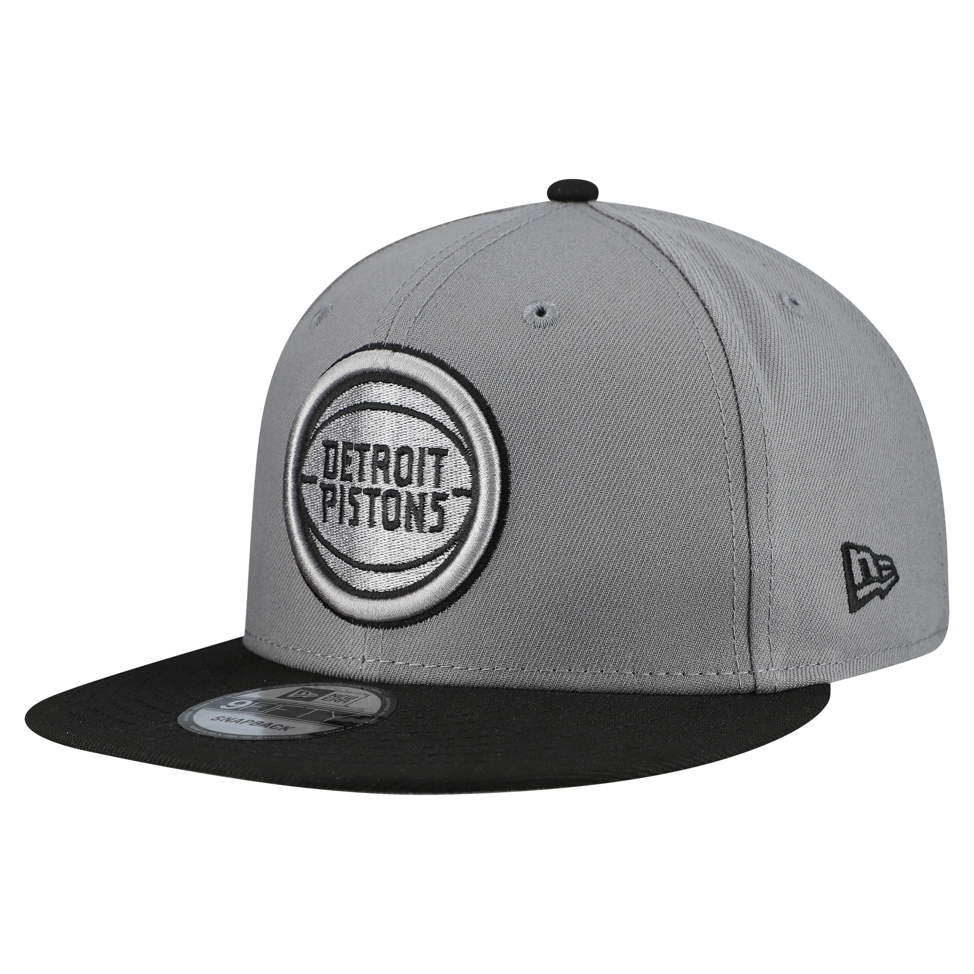 Men's New Era Gray Detroit Pistons Core Logo Storm Gray Two-Tone 9FIFTY Snapback Hat