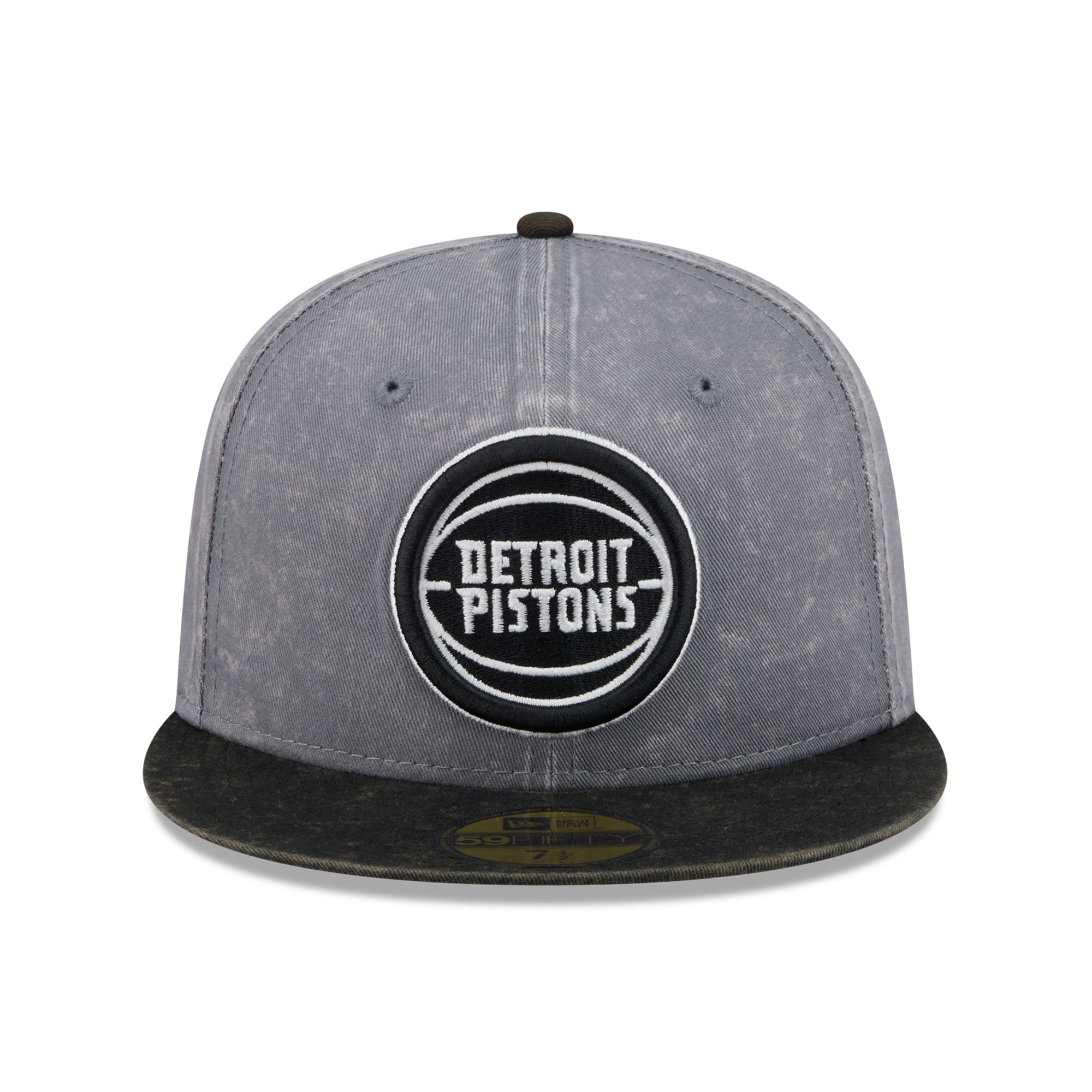 Men's New Era Gray/Black Detroit Pistons Washed 59FIFTY Fitted Hat