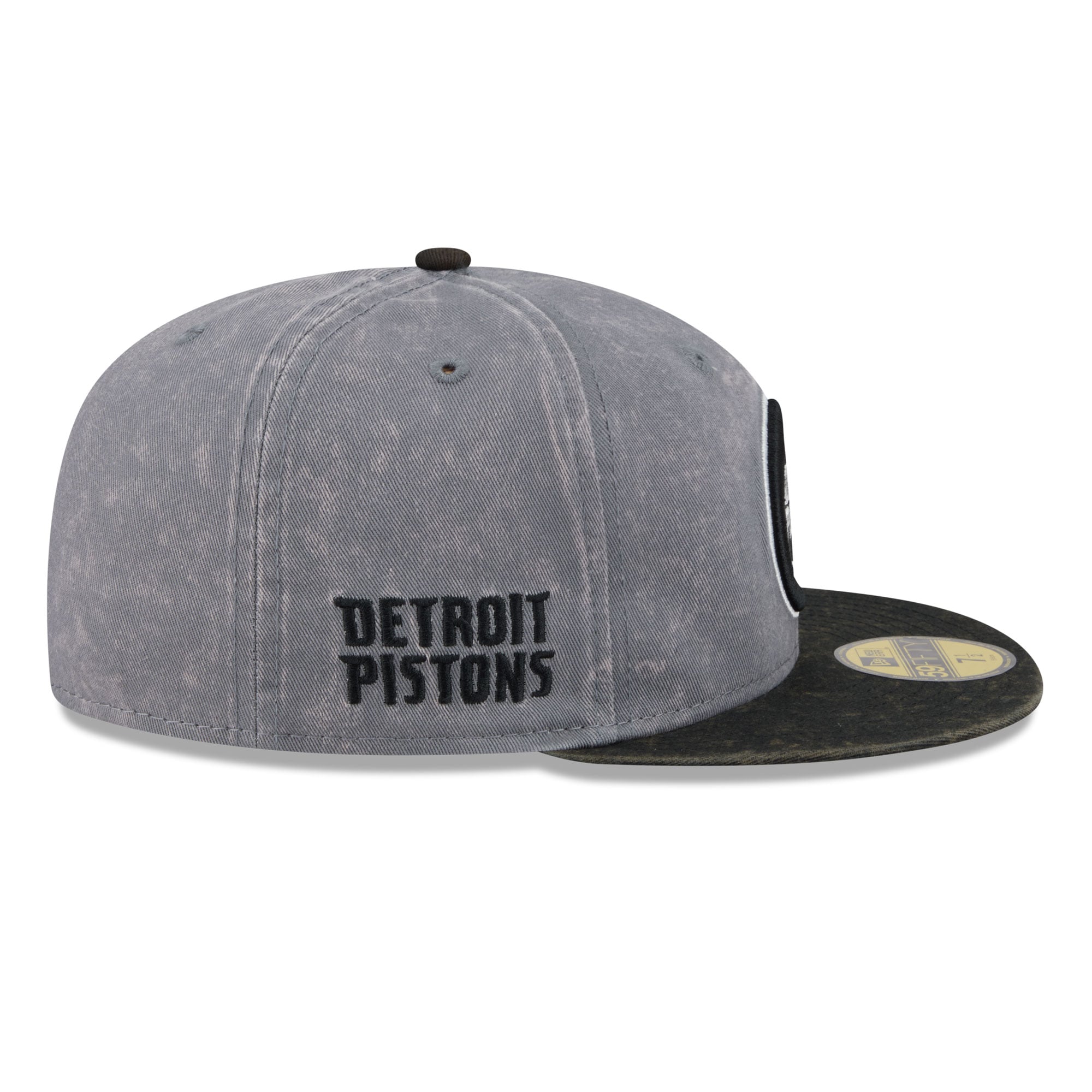 Men's New Era Gray/Black Detroit Pistons Washed 59FIFTY Fitted Hat
