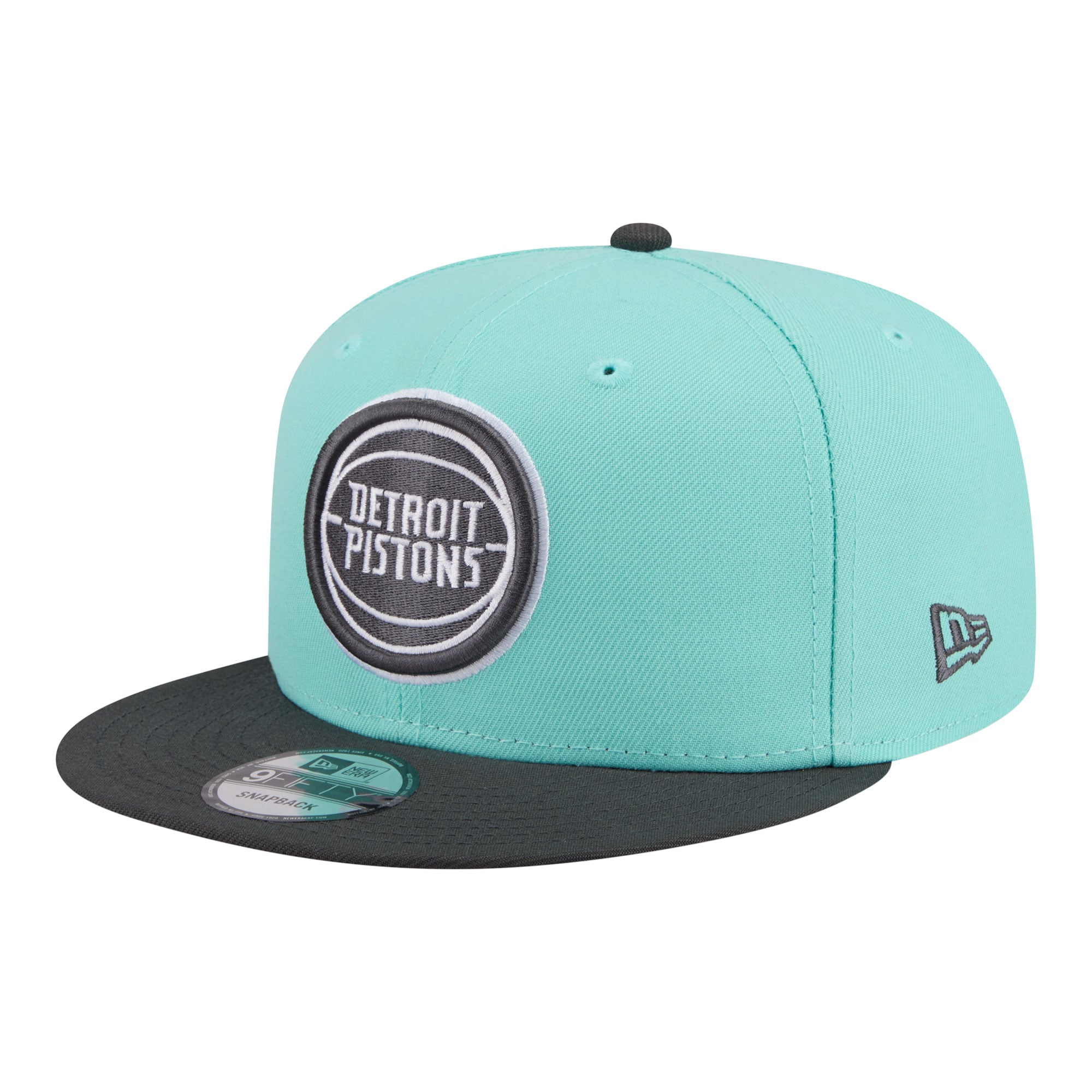 Men's Detroit Pistons New Era Turquoise/Charcoal Color Pack Two-Tone 9FIFTY Snapback Hat