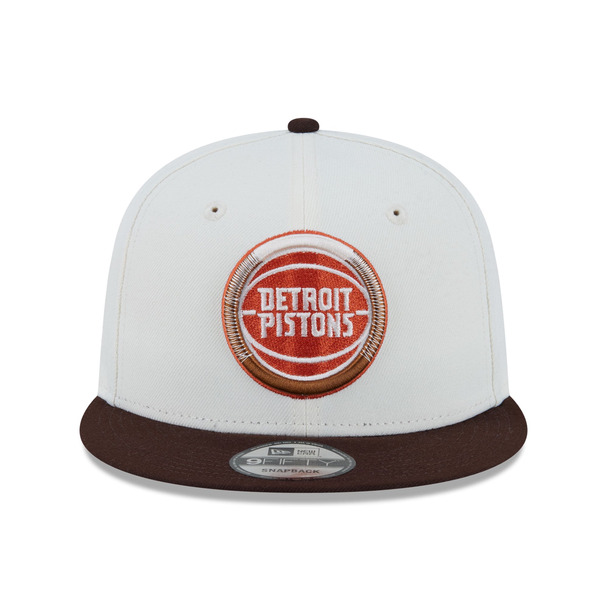 Casquette snapback New Era 9FIFTY blanche Detroit Pistons Pumpkin Spice pour homme