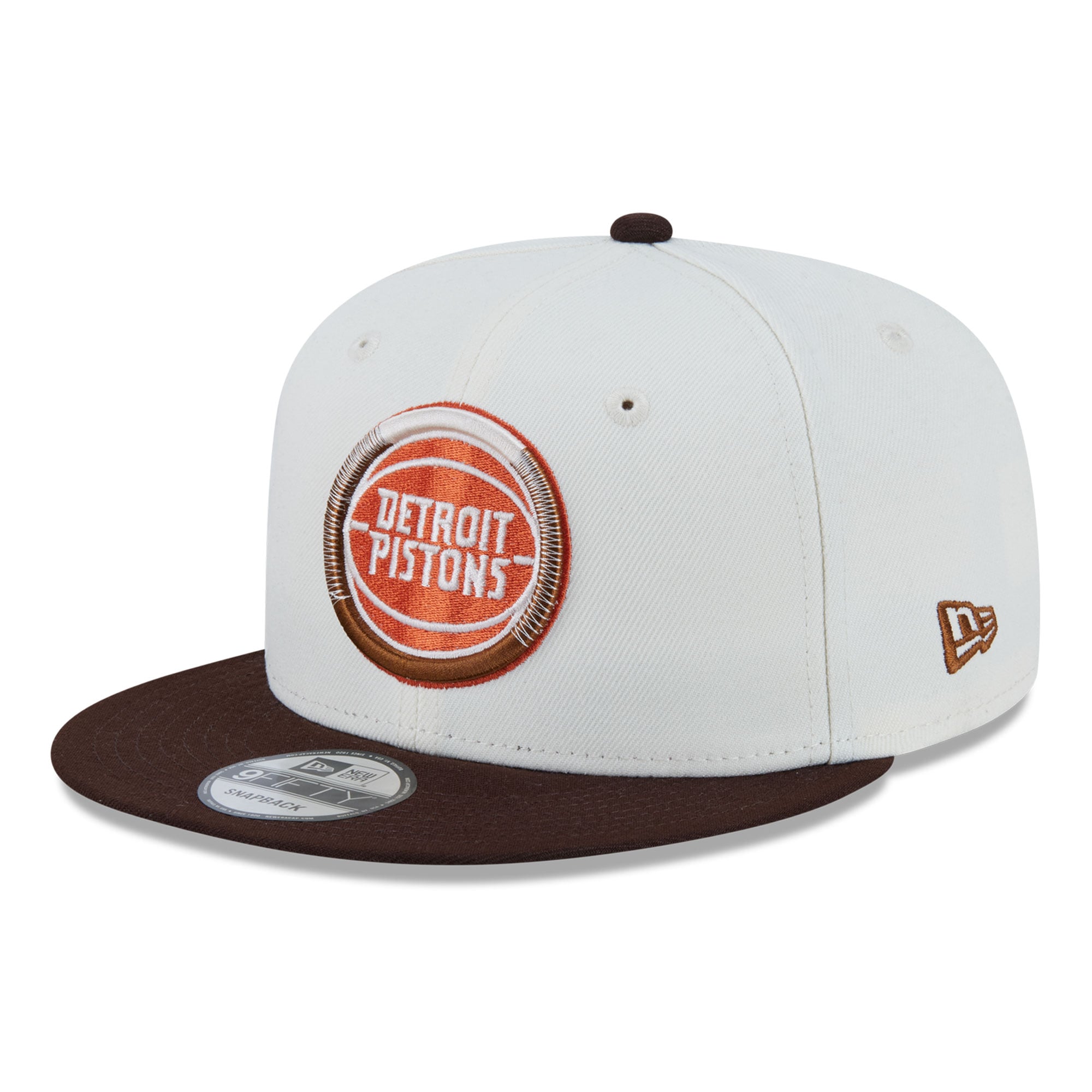 Casquette snapback New Era 9FIFTY blanche Detroit Pistons Pumpkin Spice pour homme