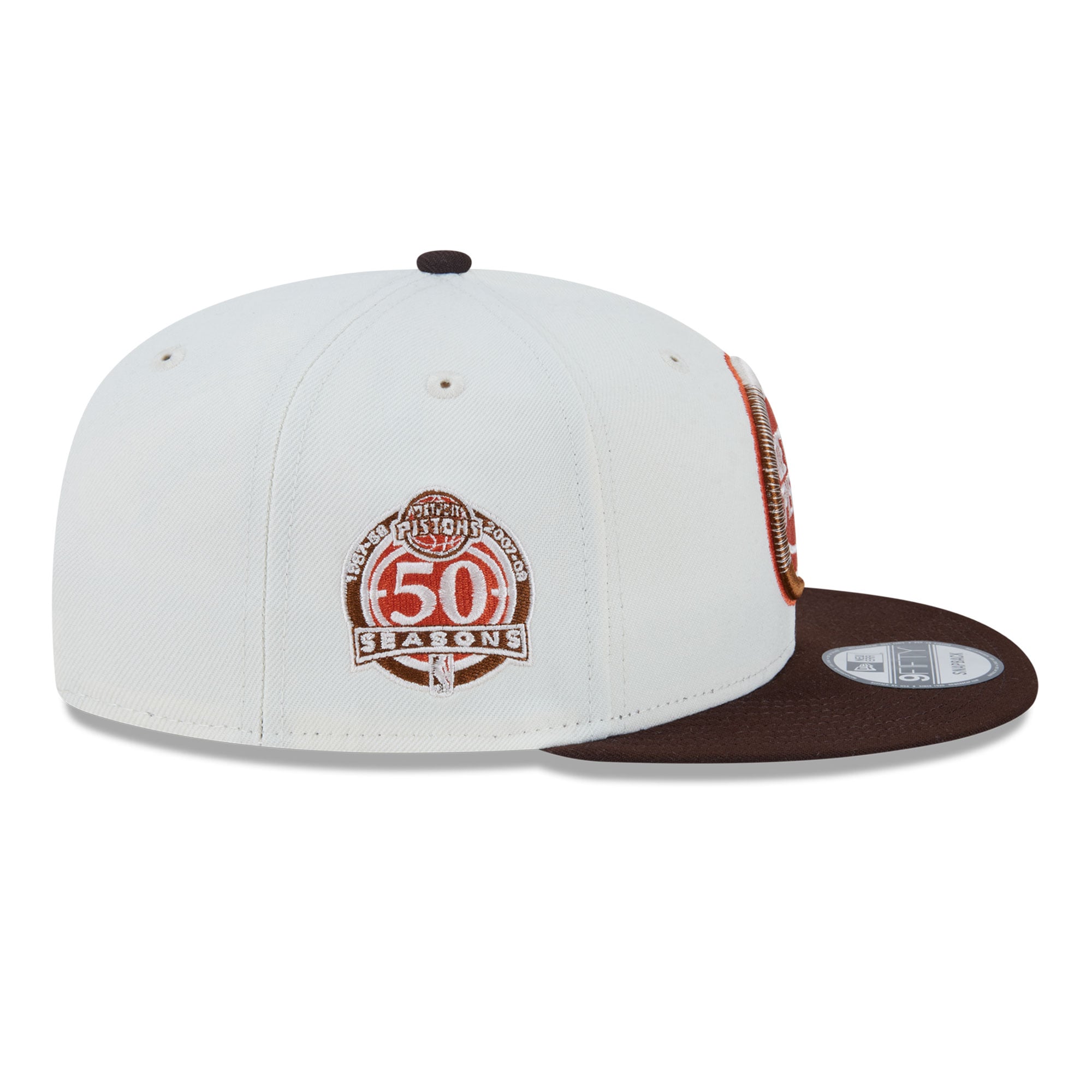 Casquette snapback New Era 9FIFTY blanche Detroit Pistons Pumpkin Spice pour homme