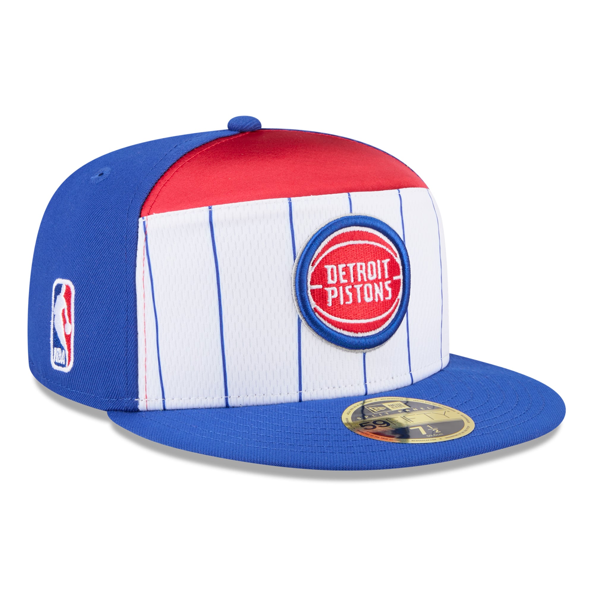 Men's Detroit Pistons New Era White/Blue 2025 NBA Tip Off Split Panel 59FIFTY Fitted Hat