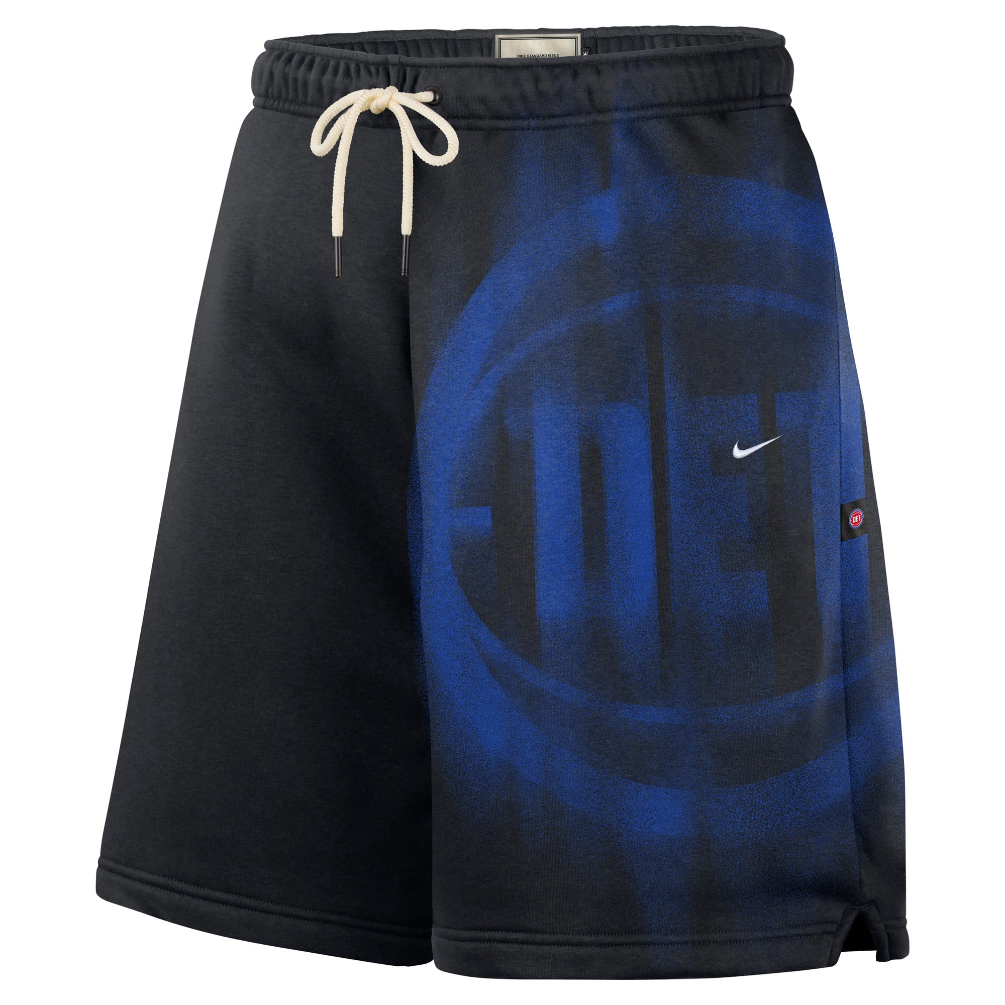 Short de sport Nike Detroit Pistons 2026 Standard Issue pour homme, en polaire noire.