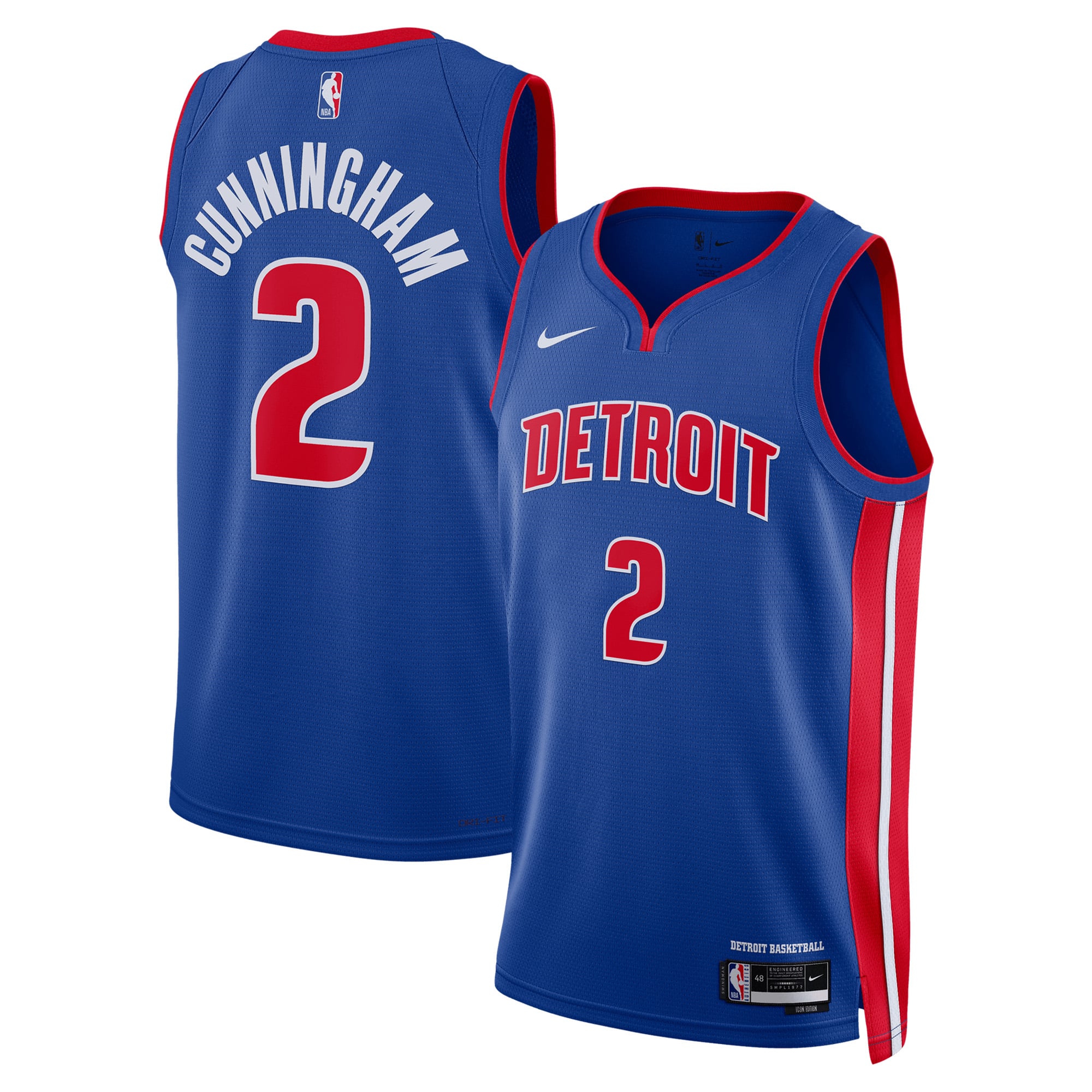 Maillot Swingman Nike Cade Cunningham bleu Detroit Pistons pour homme - Édition Icon