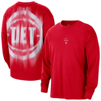 Detroit Pistons Nike 2026 Standard Issue Pre-Game Performance Long Sleeve T-Shirt - Red