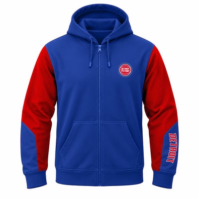  Detroit Pistons Profile Big & Tall Full-Zip Fleece Hoodie - Blue
