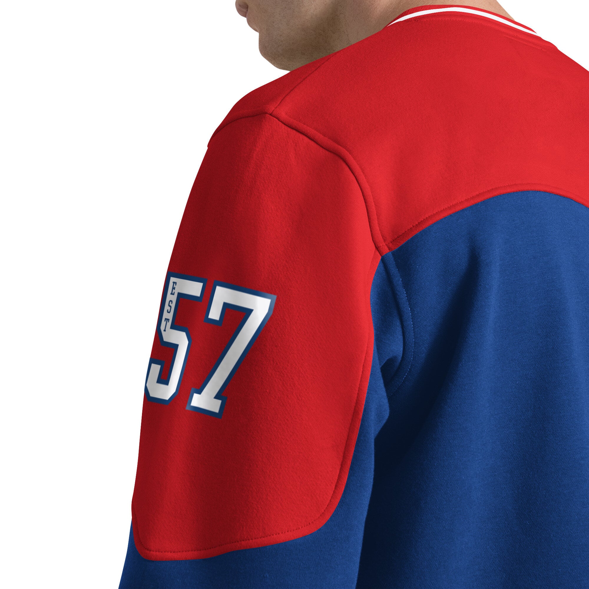 T-shirt à manches longues et col en V Starter Blue Detroit Pistons pour homme
