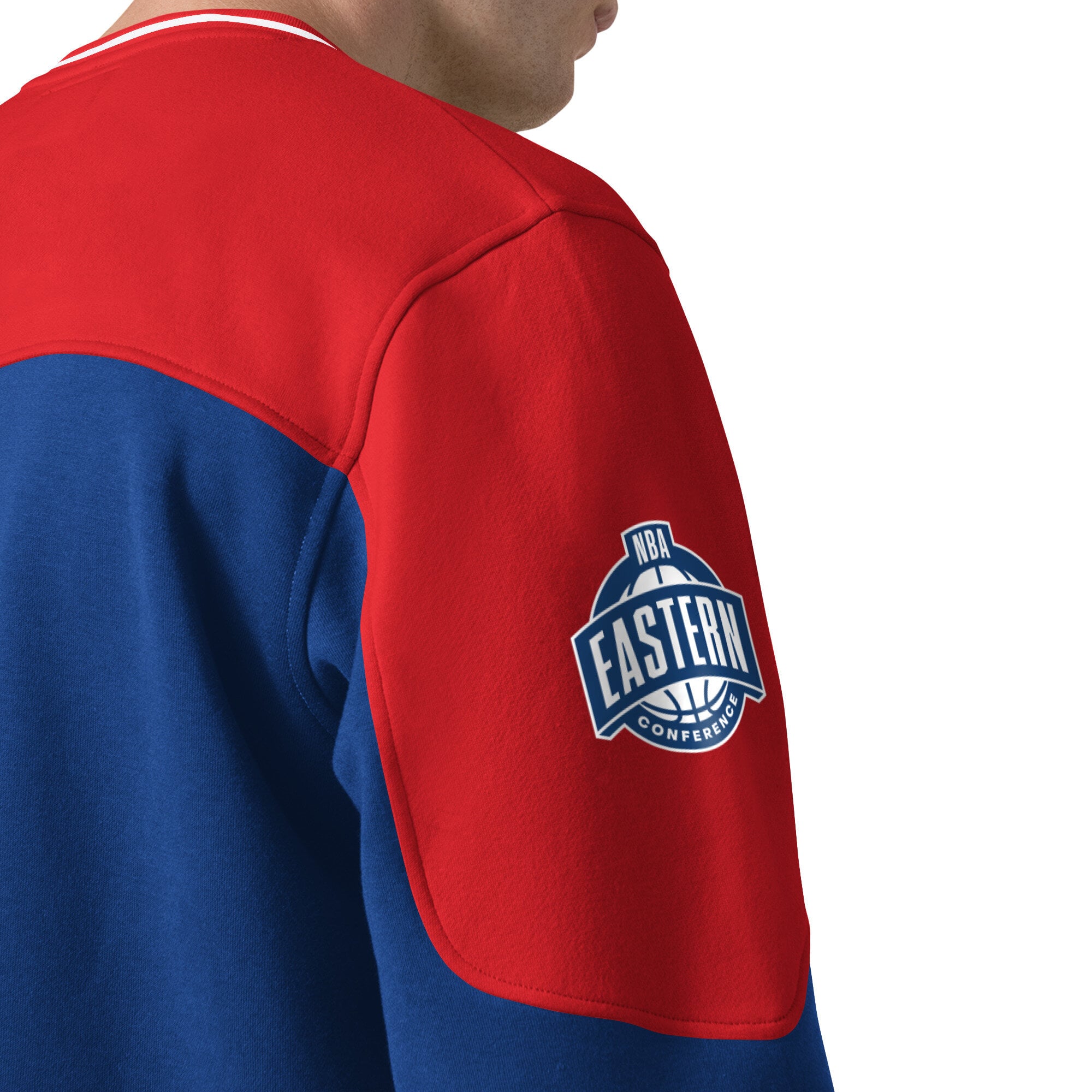 T-shirt à manches longues et col en V Starter Blue Detroit Pistons pour homme