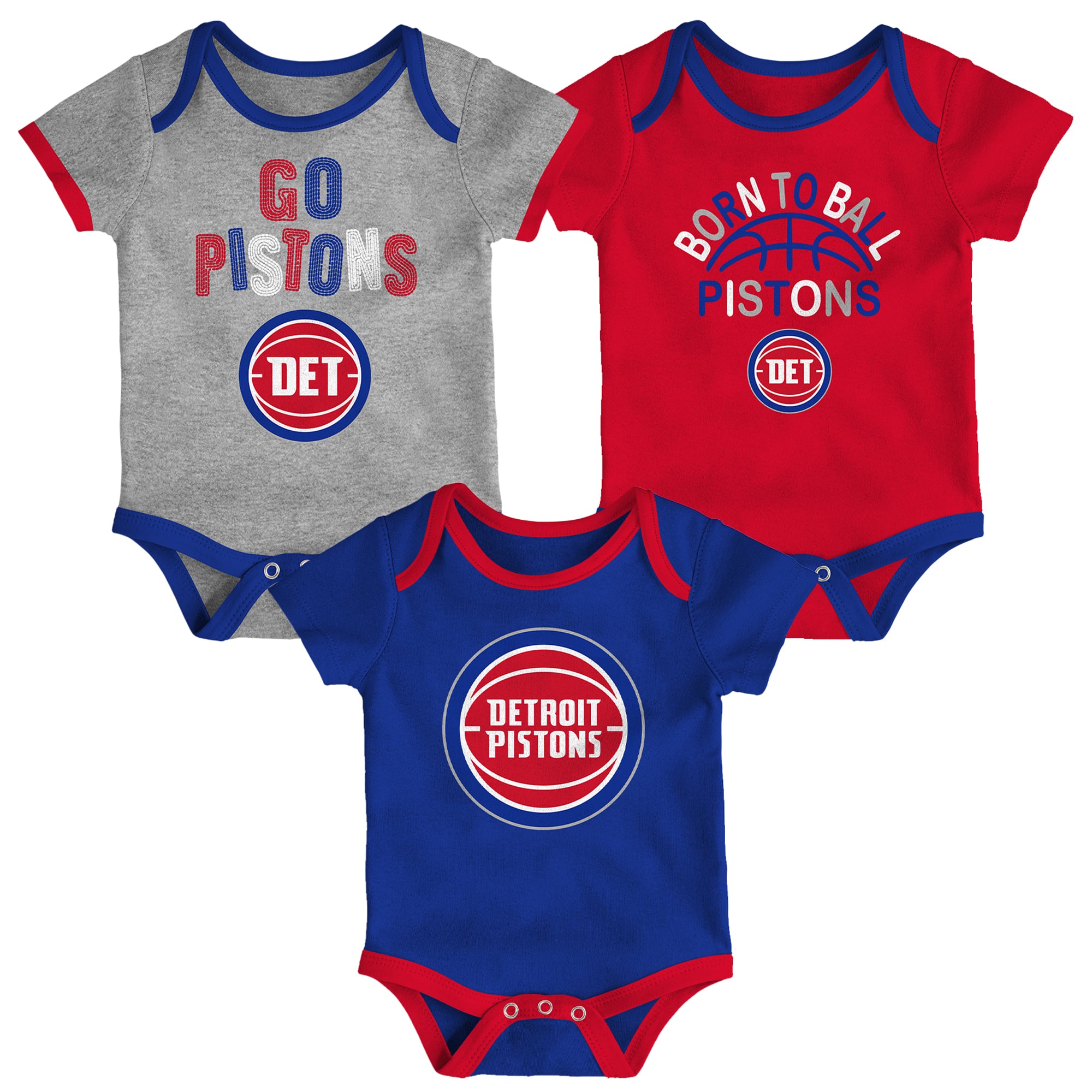 Ensemble de 3 bodies Outerstuff Detroit Pistons Born To Ball pour nouveau-né et nourrisson