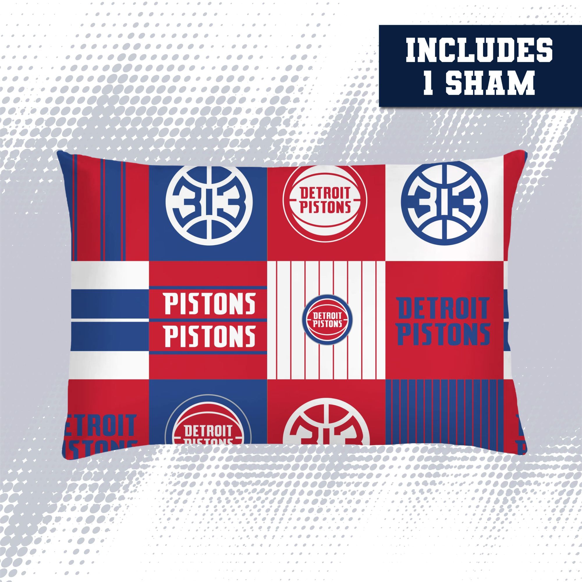 Ensemble de literie deux pièces Pegasus Detroit Pistons Patchwork Plaid pour lit simple/simple XL