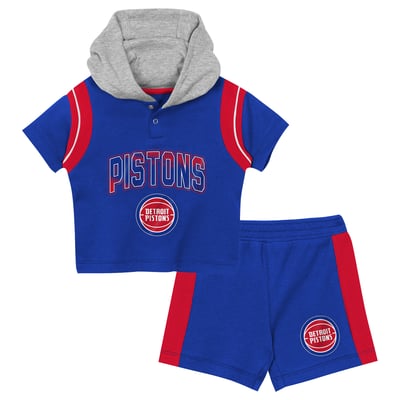 Detroit Pistons Outerstuff Toddler Get Back Short Sleeve Hoodie & Shorts Two-Pack Set - Blue