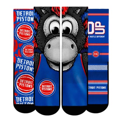  Detroit Pistons Rock Em Unisex Fan Favorites Three-Pack Crew Socks Set - Blue