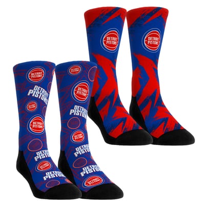  Detroit Pistons Rock Em Unisex Game Day 2-Pack Crew Socks - Blue