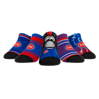  Detroit Pistons Rock Em Unisex Super Fan 5-Pack Low-Cut Socks - 