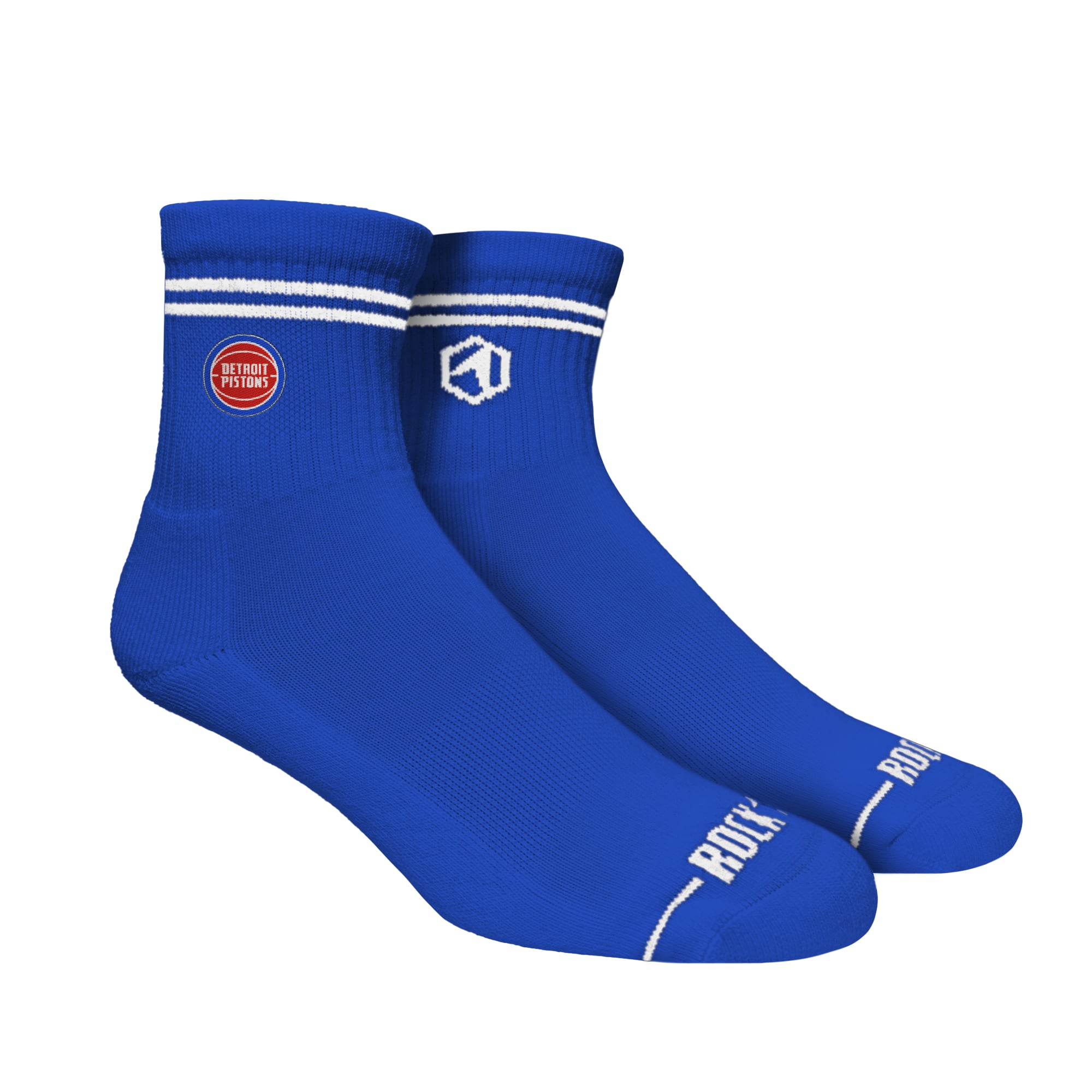 Unisex Rock Em Socks Detroit Pistons Casual Stripe Quarter-Length