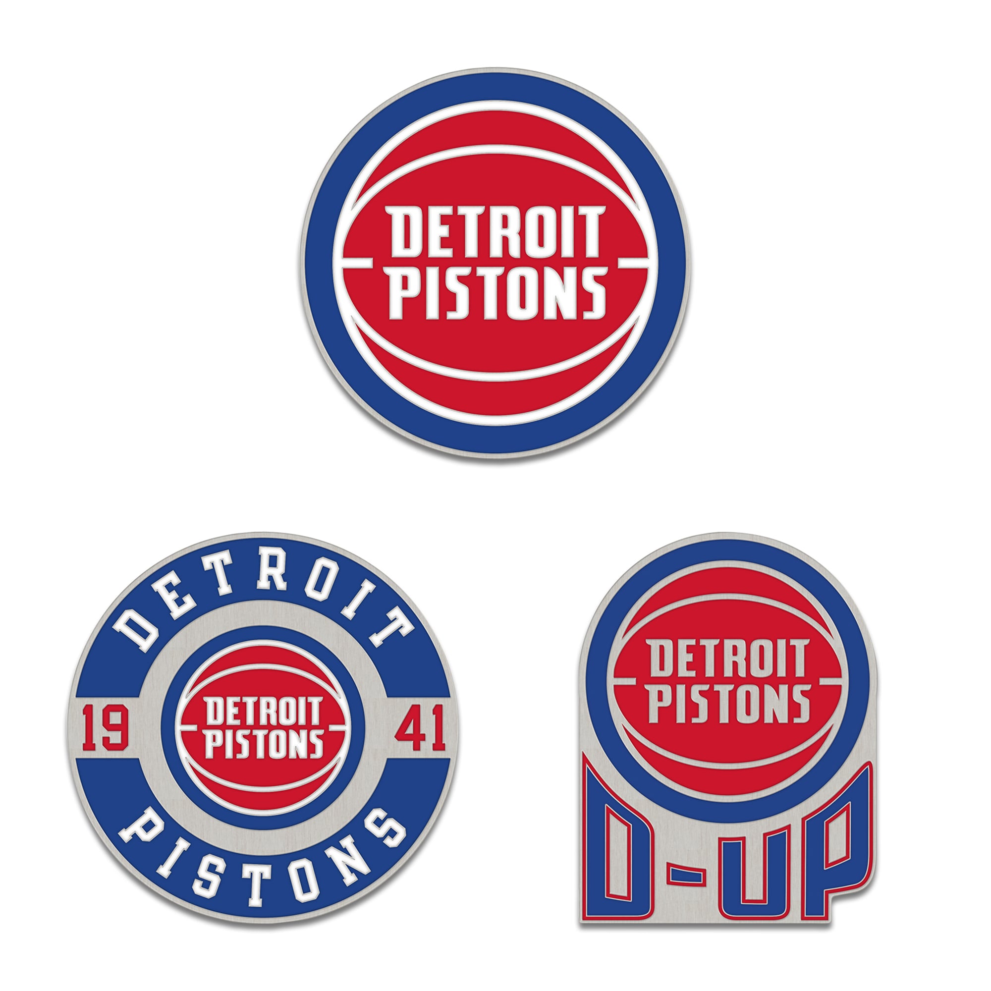 Ensemble de pin de collection WinCraft Detroit Pistons en trois pièces
