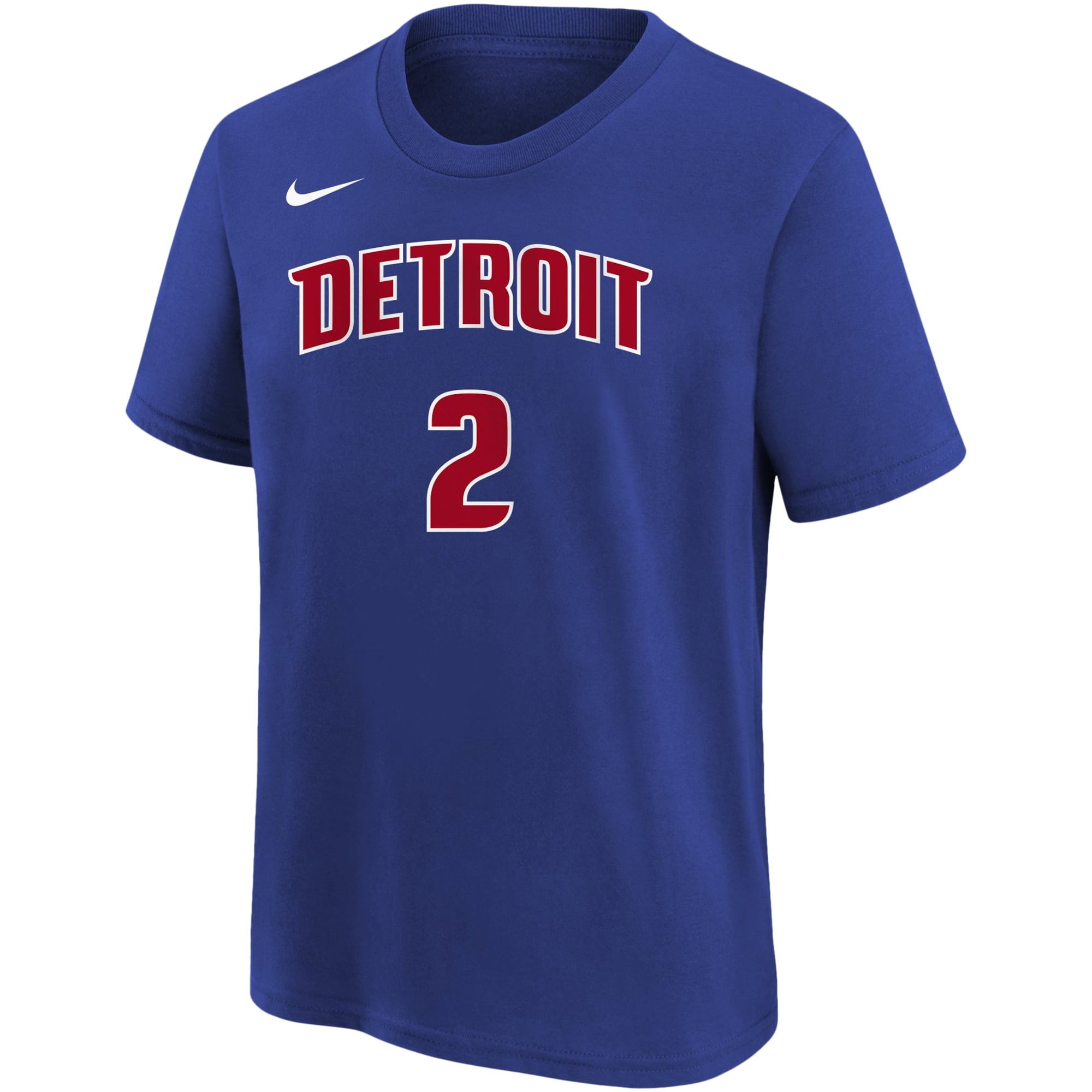 T-shirt avec nom et numéro d'icône des Detroit Pistons Cade Cunningham pour jeunes, bleu