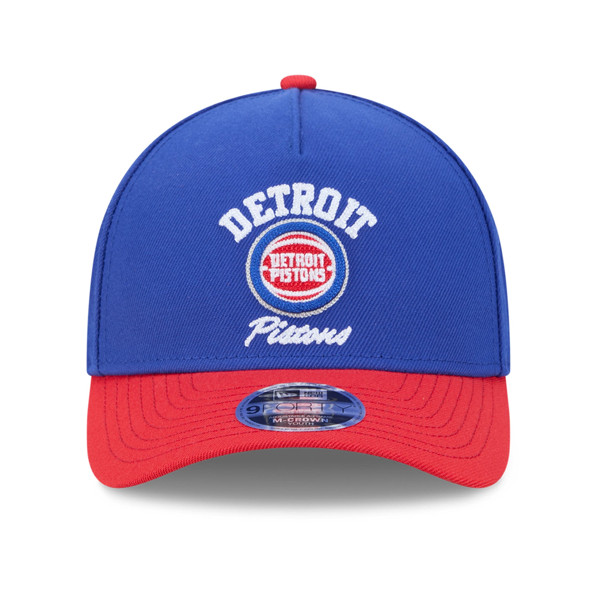 Casquette ajustable New Era bleue Detroit Pistons Arch 9FORTY A-Frame M-Crown pour jeunes
