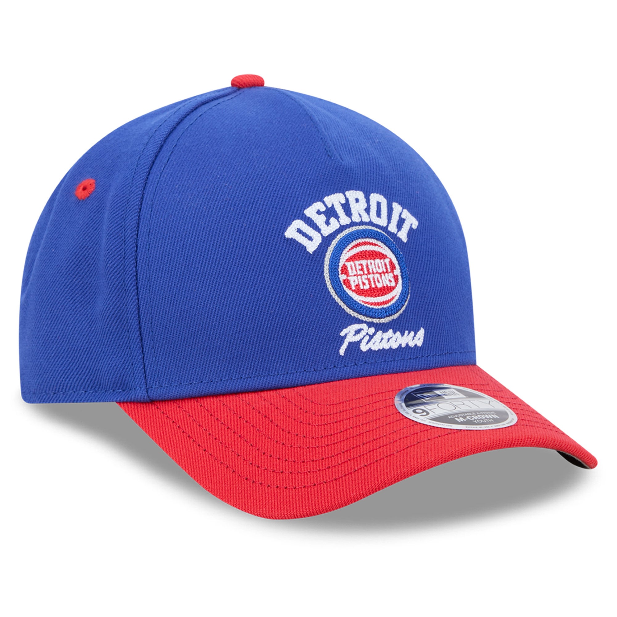 Casquette ajustable New Era bleue Detroit Pistons Arch 9FORTY A-Frame M-Crown pour jeunes