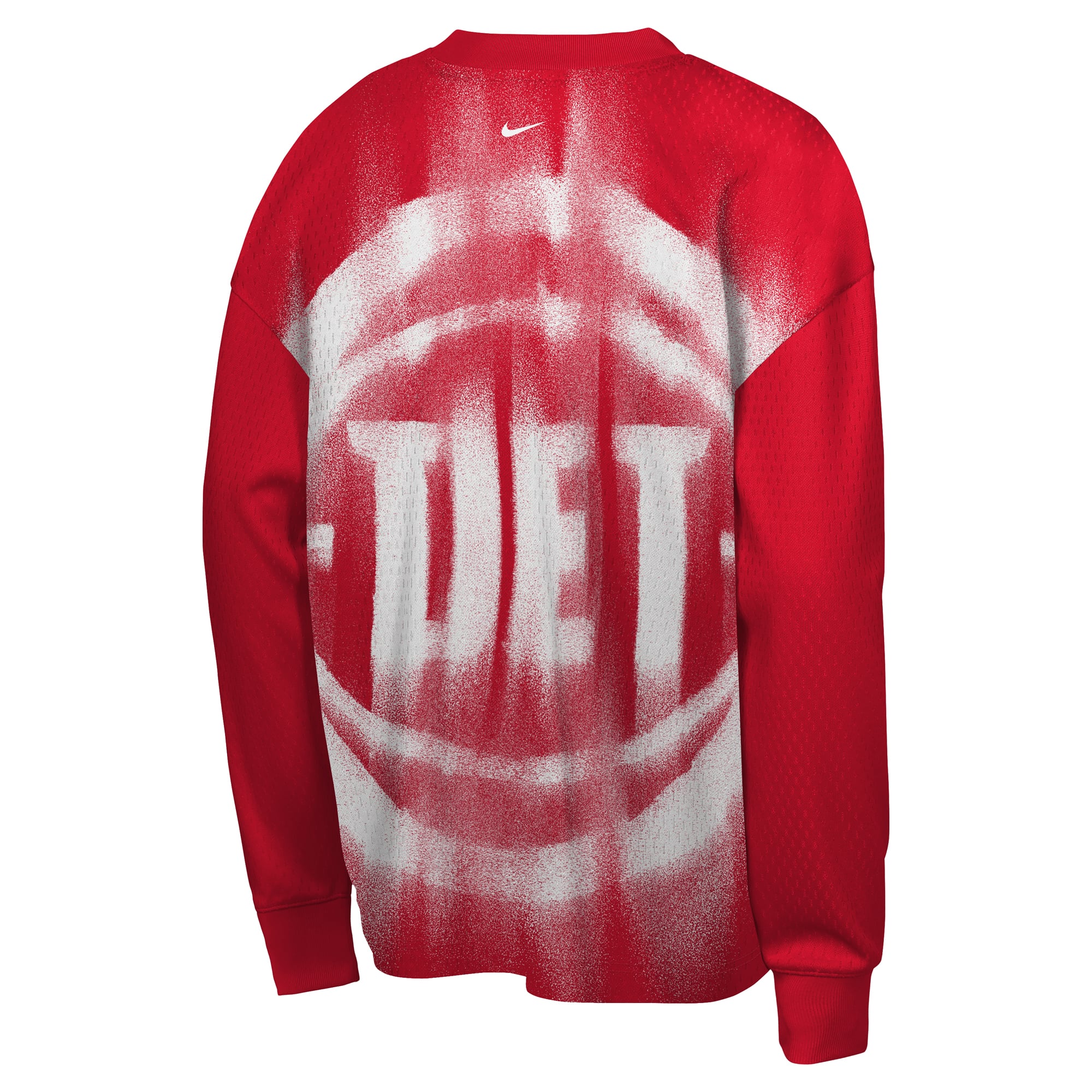 T-shirt à manches longues Nike rouge Detroit Pistons 2026 Standard Issue pour jeunes, performance avant-match