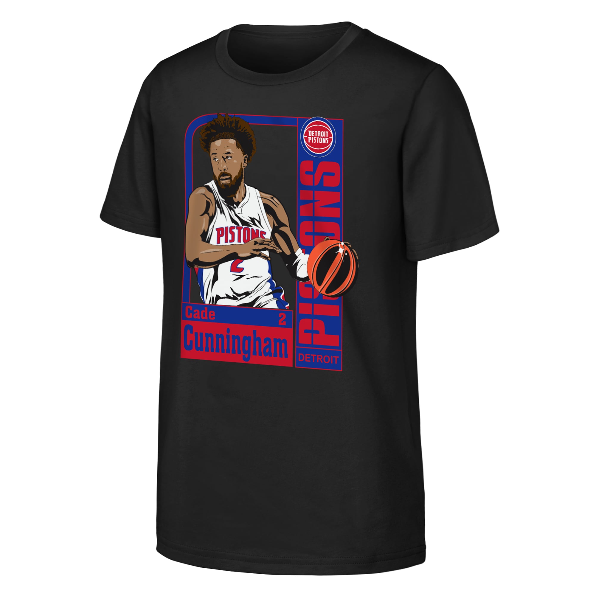 T-shirt Youth Outerstuff Cade Cunningham Black Detroit Pistons Calling Card