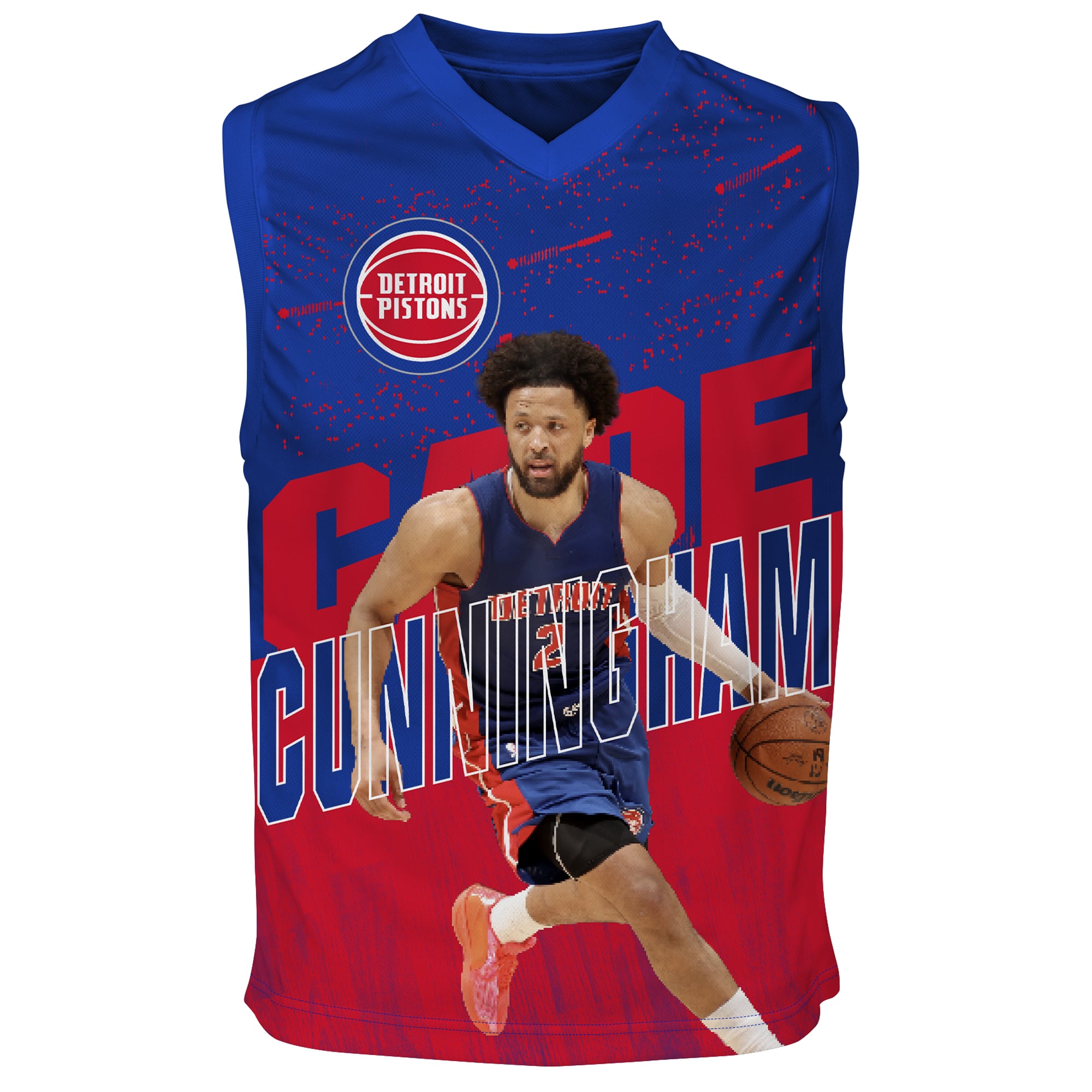 Maillot de jeu iconique bleu Cade Cunningham des Detroit Pistons pour jeunes Outerstuff