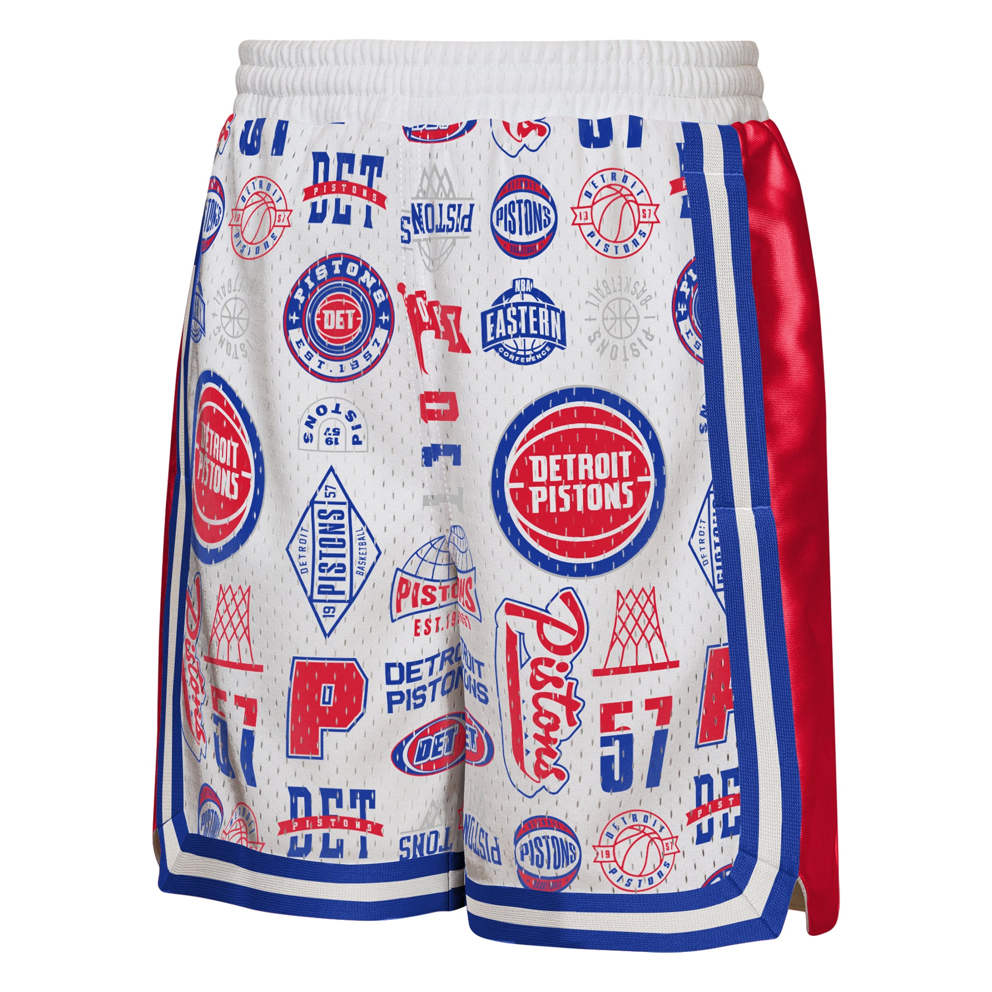 Short de basketball Youth Outerstuff blanc Detroit Pistons Ball Hog Dazzle